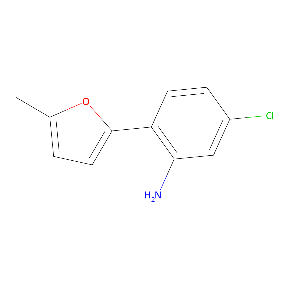 5-Chloro-2-(5-methylfuran-2-yl)aniline molecular structure, CAS 1045704-67-3