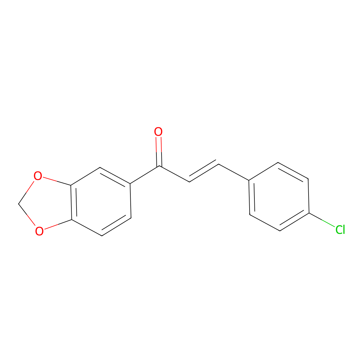 (2E)-1-(1,3-Benzodioxol-5-yl)-3-(4-chlorophenyl)-2-propen-1-one molecular structure, CAS 1045707-20-7