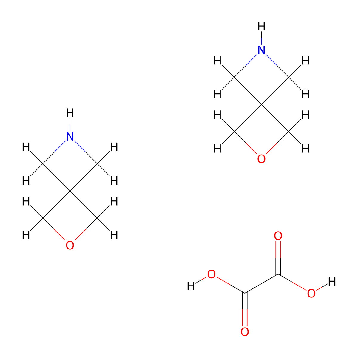 2-Oxa-6-azaspiro(3.3)heptane hemioxalate molecular structure, CAS 1045709-32-7