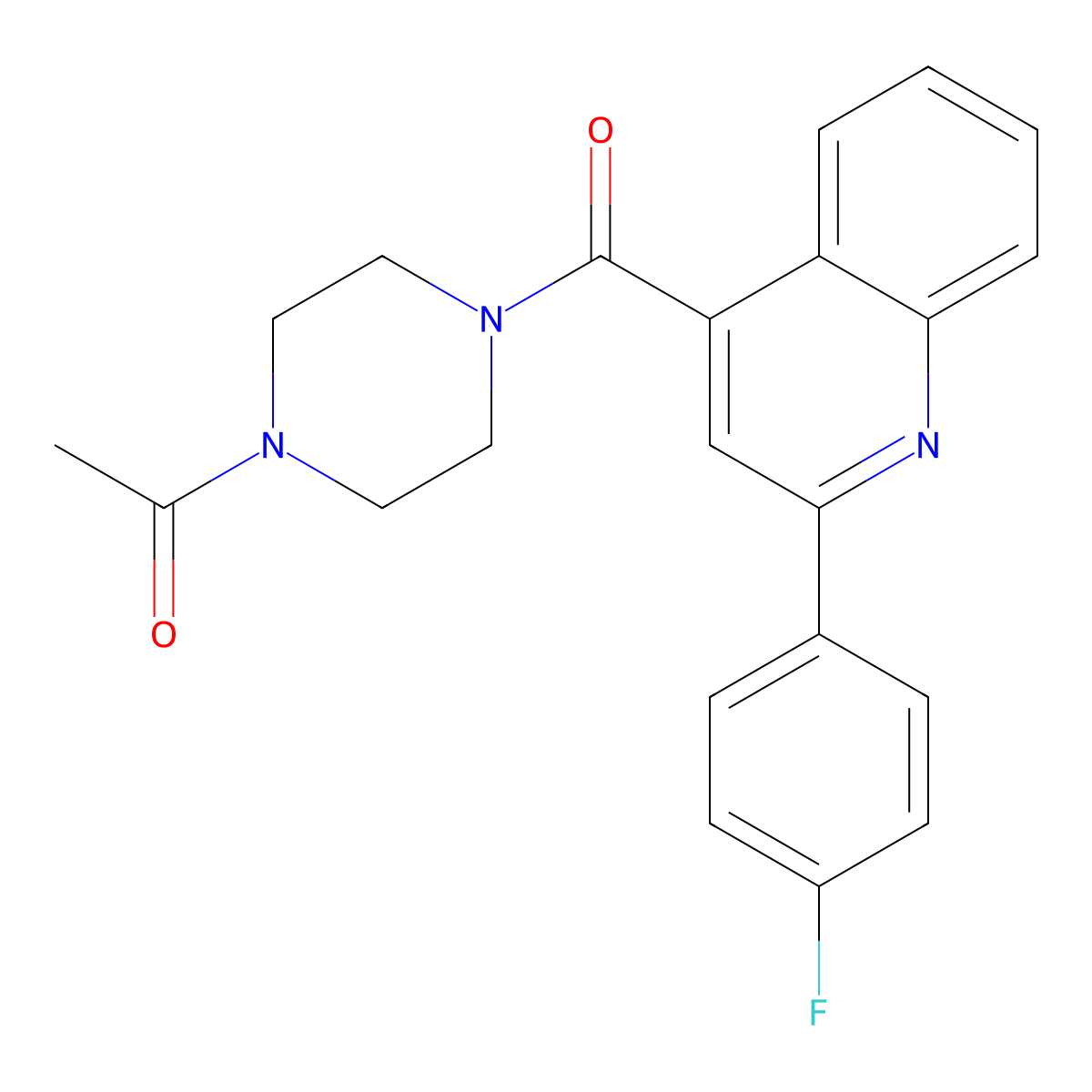 1-(4-{[2-(4-Fluorophenyl)quinolin-4-yl]carbonyl}piperazin-1-yl)ethanone molecular structure, CAS 1045717-94-9