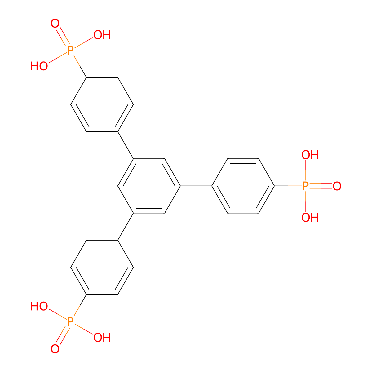 [4-[3,5-Bis(4-phosphonophenyl)phenyl]phenyl]phosphonic acid molecular structure, CAS 1045720-71-5