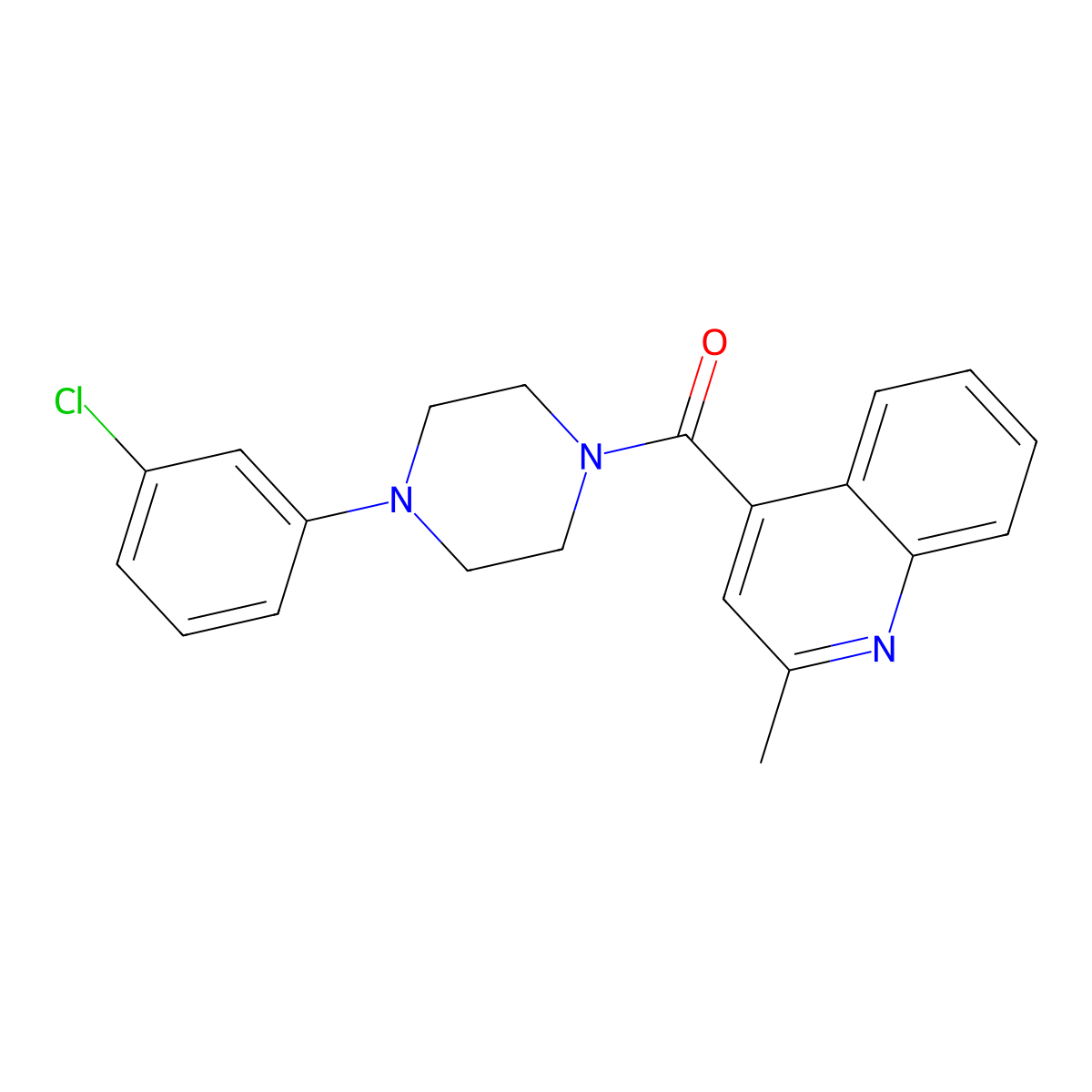 4-{[4-(3-Chlorophenyl)piperazin-1-yl]carbonyl}-2-methylquinoline molecular structure, CAS 1045734-98-2