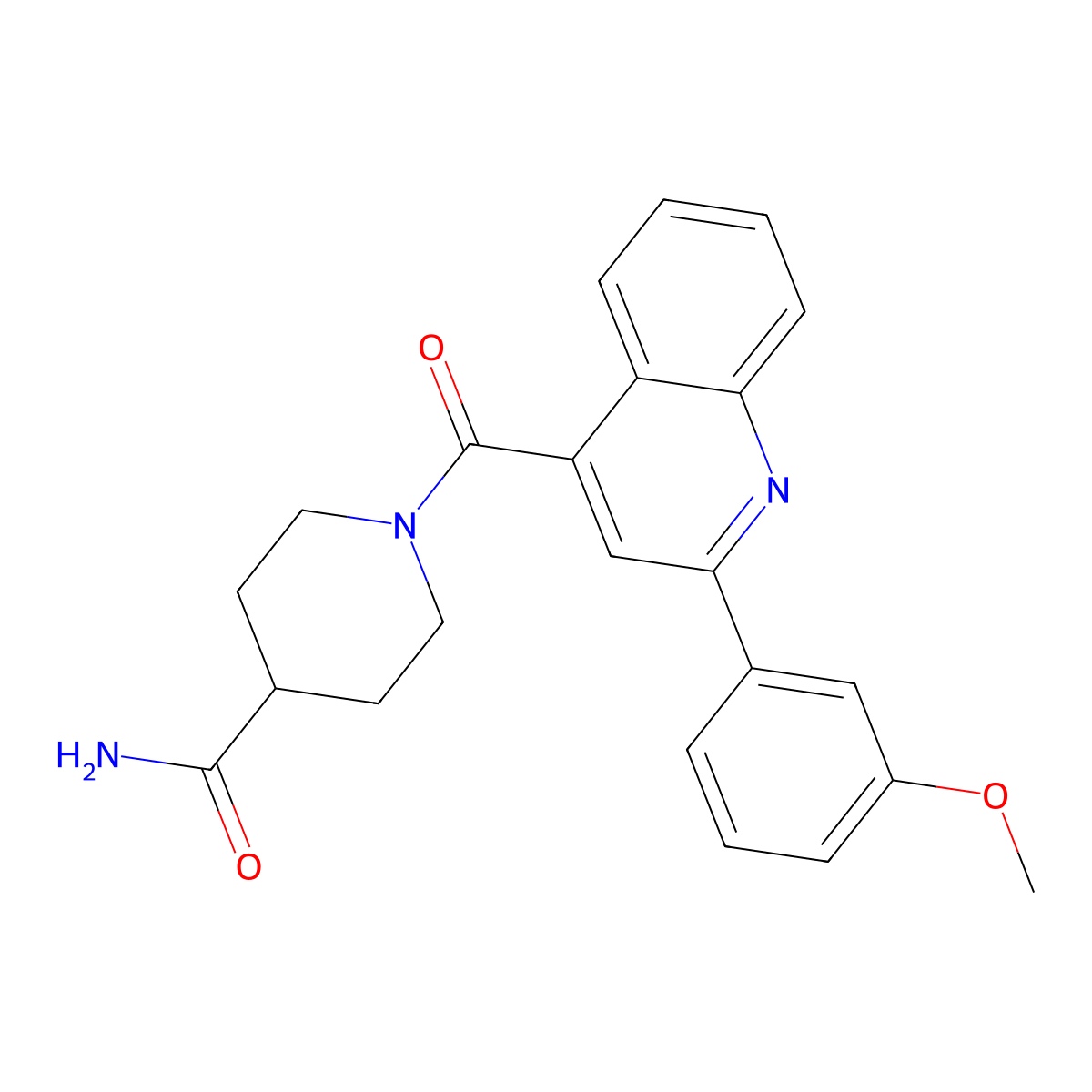 1-{[2-(3-Methoxyphenyl)quinolin-4-yl]carbonyl}piperidine-4-carboxamide molecular structure, CAS 1045735-26-9