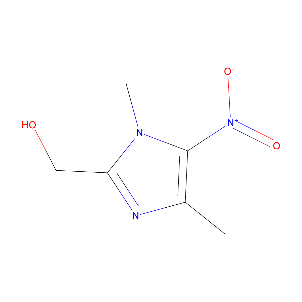 1,4-Dimethyl-5-nitro-1H-imidazole-2-methanol molecular structure, CAS 104575-39-5