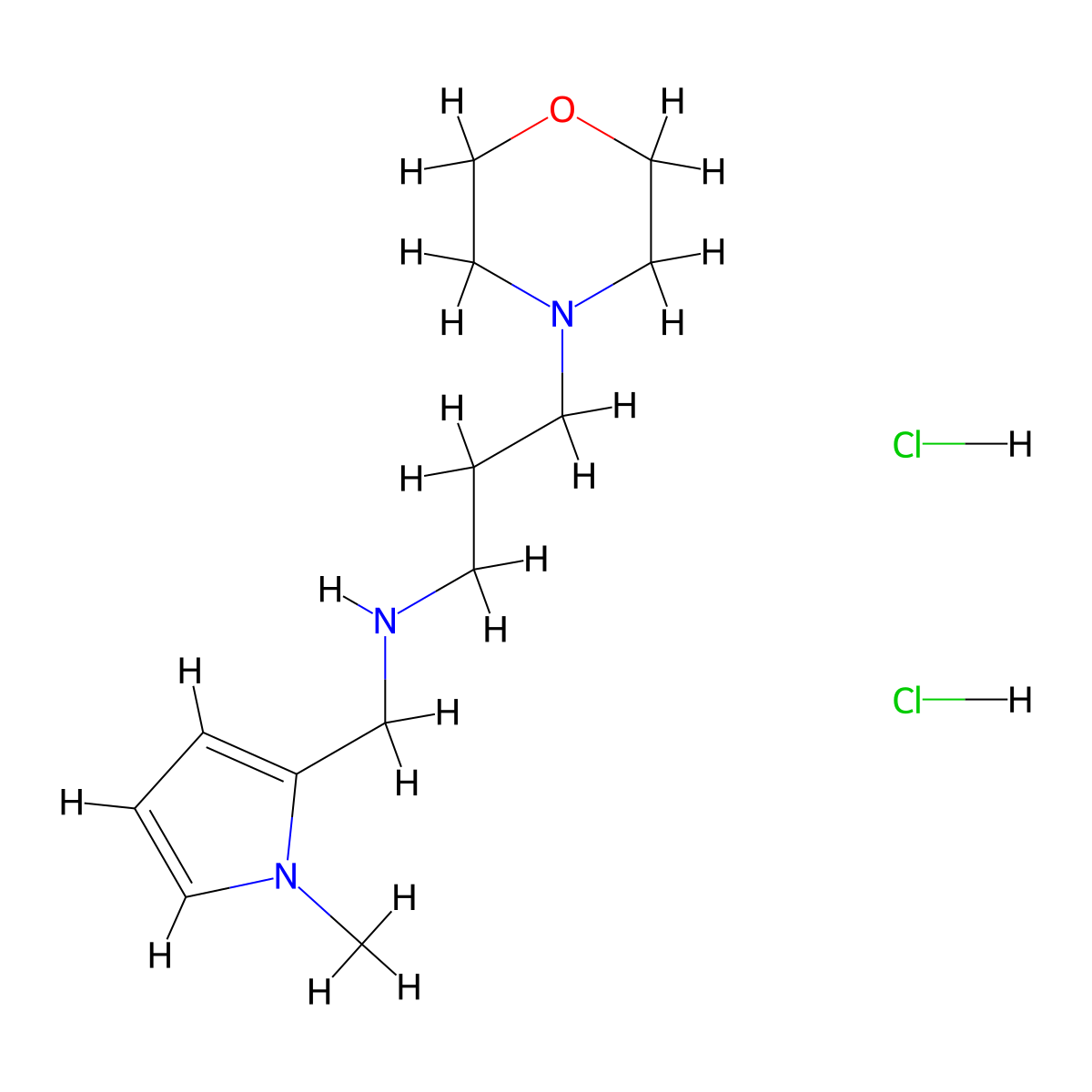 N-[(1-methylpyrrol-2-yl)methyl]-3-morpholin-4-ylpropan-1-amine;dihydrochloride molecular structure, CAS 1045772-77-7