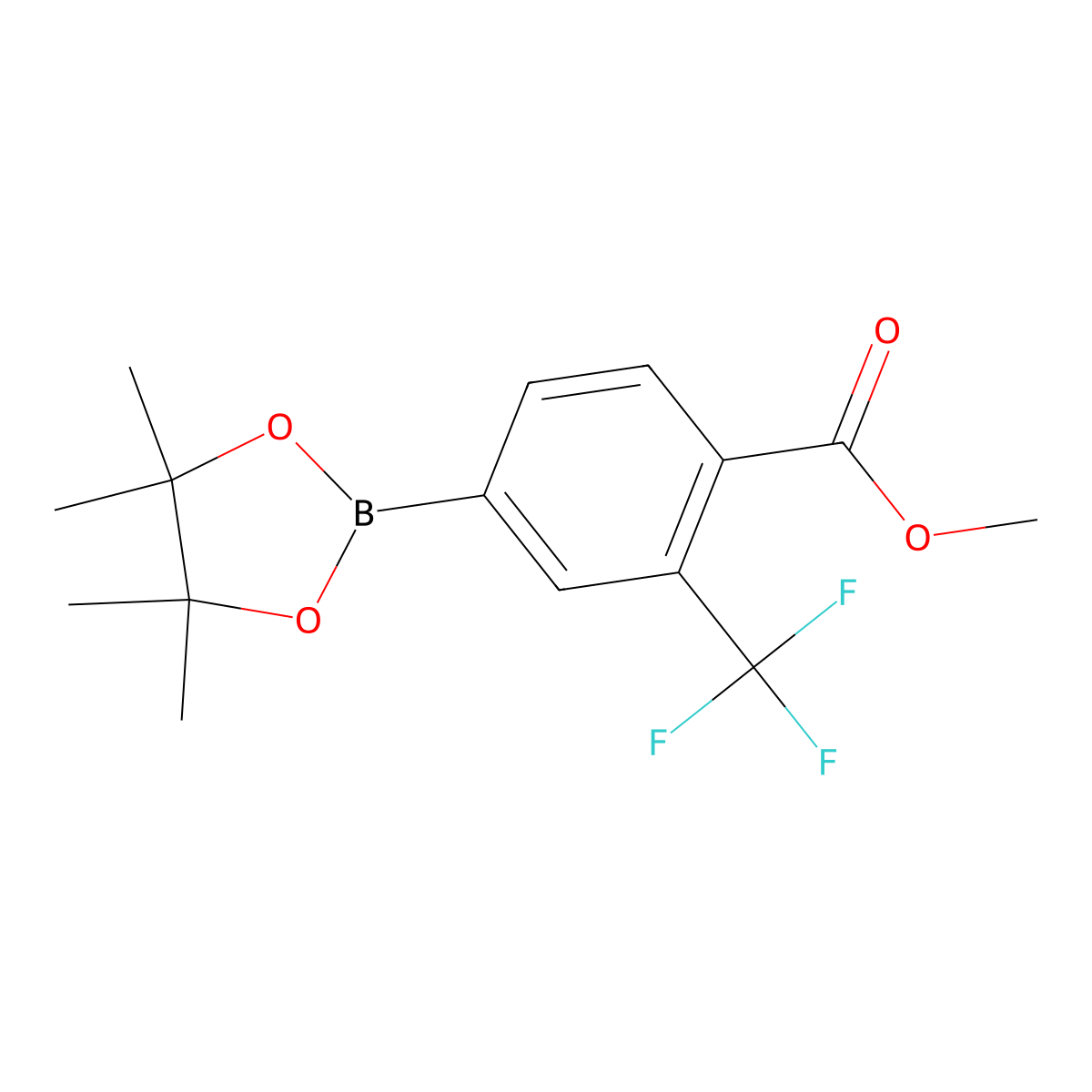 Methyl 4-(4,4,5,5-tetramethyl-1,3,2-dioxaborolan-2-yl)-2-(trifluoromethyl)benzoate molecular structure, CAS 1045795-70-7