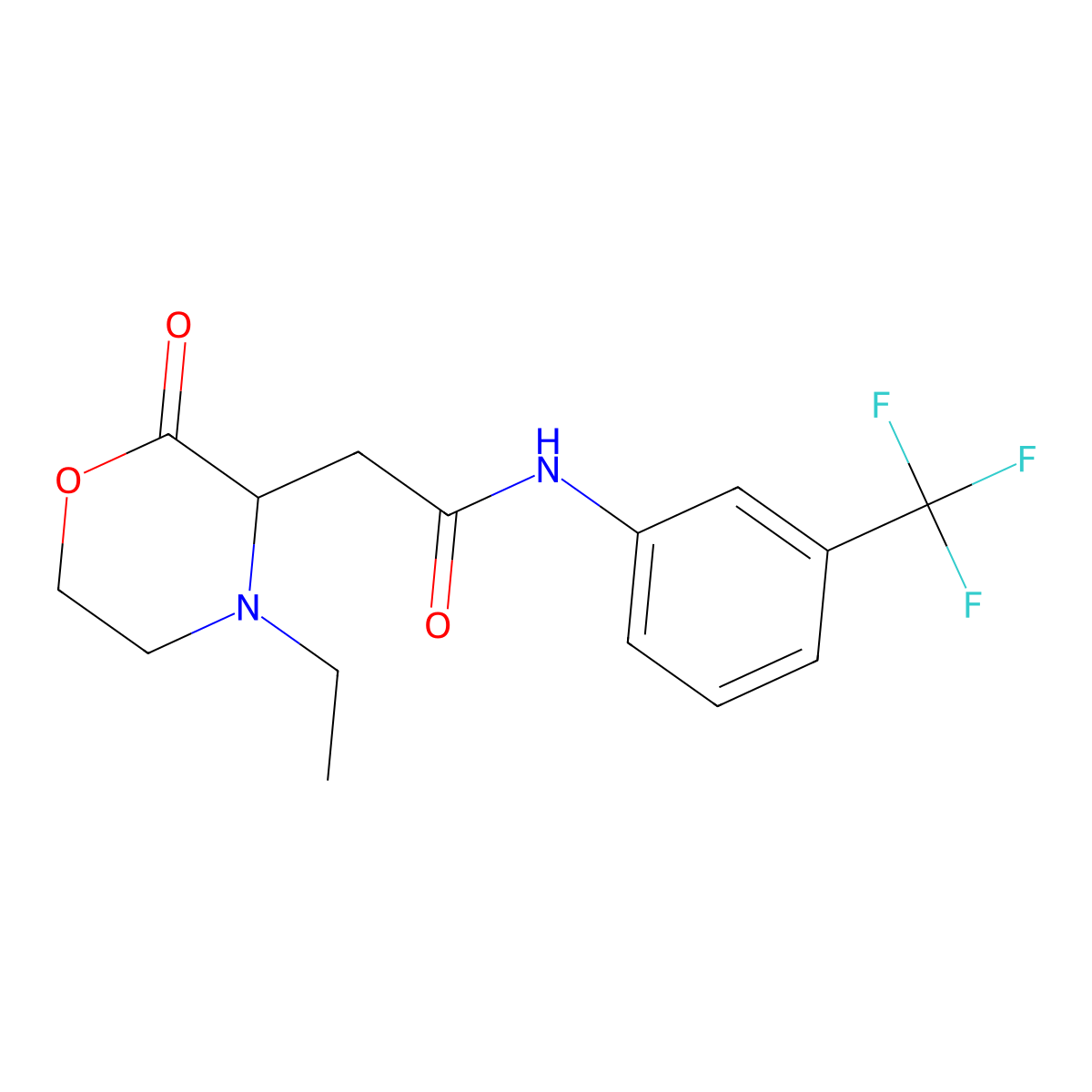 2-(4-ethyl-2-oxomorpholin-3-yl)-N-[3-(trifluoromethyl)phenyl]acetamide molecular structure, CAS 1045798-40-0