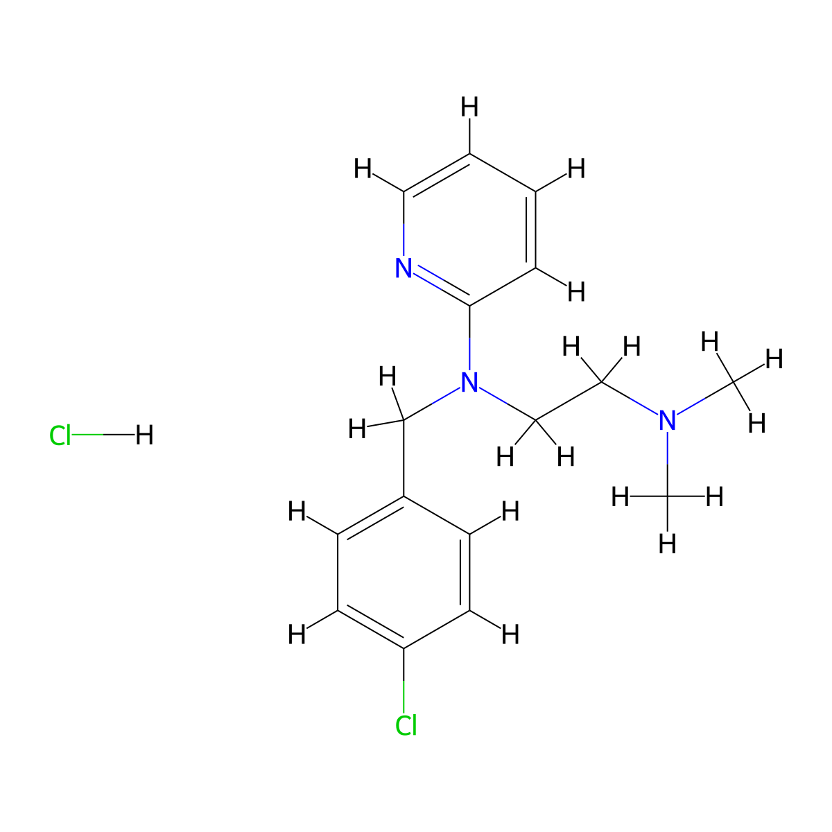Chloropyramine Hydrochloride molecular structure, CAS 10458-04-5