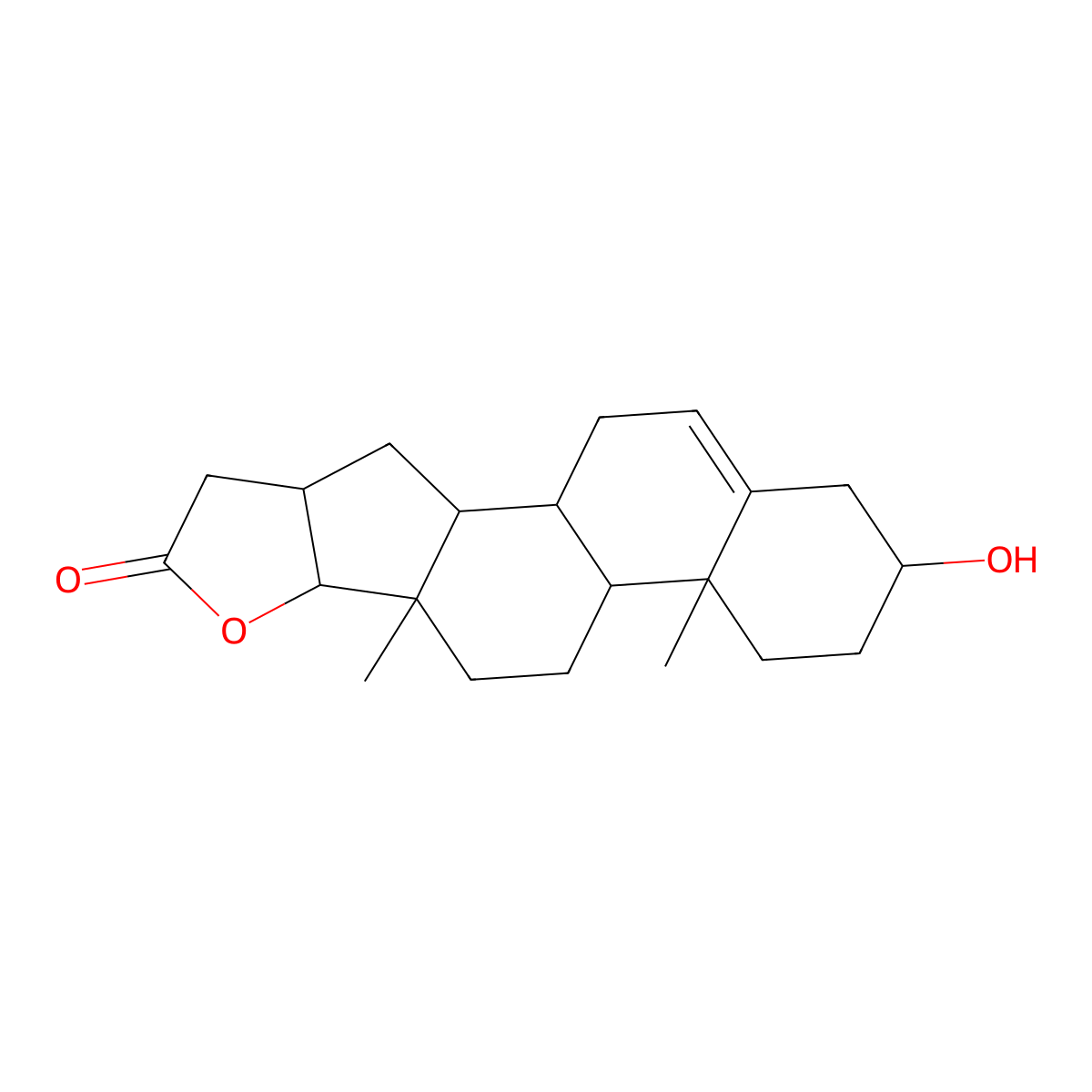 2-hydroxy-4a,6a-dimethyl-1,2,3,4,4a,4b,5,6,6a,6b,9,9a,10,10a,10b,11-hexadecahydro-8H-naphtho[2',1':4,5]indeno[1,2-b]furan-8-one molecular structure, CAS 10458-98-7