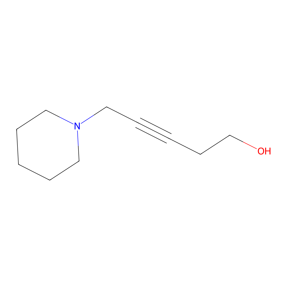 5-(Piperidin-1-yl)pent-3-yn-1-ol molecular structure, CAS 104580-60-1