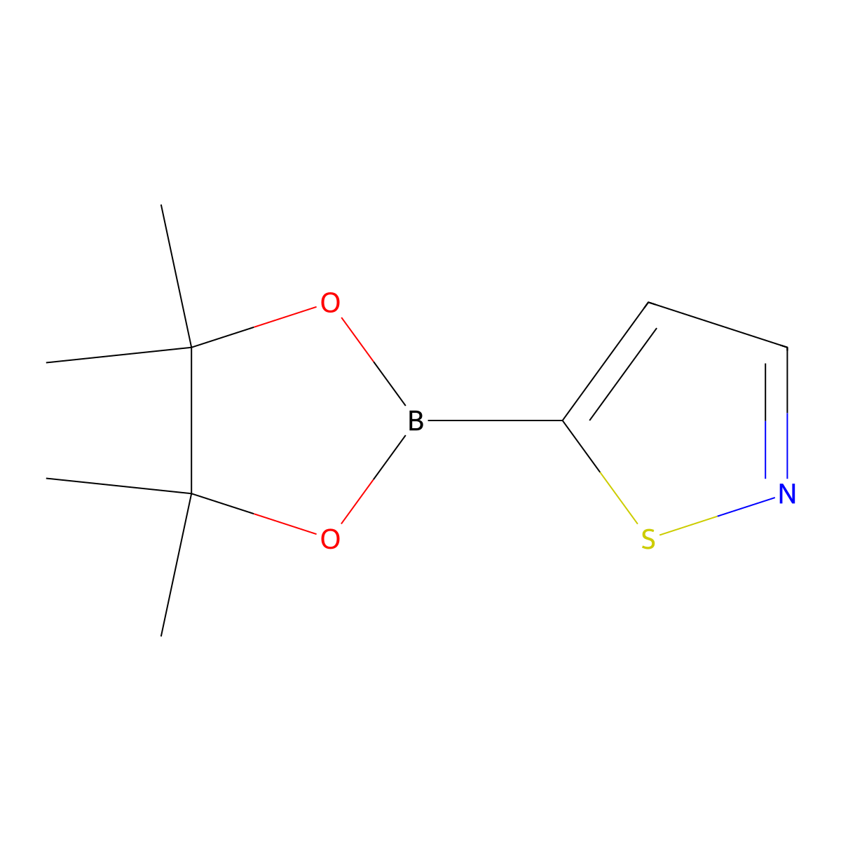5-(4,4,5,5-Tetramethyl-1,3,2-dioxaborolan-2-yl)-1,2-thiazole molecular structure, CAS 1045809-78-6