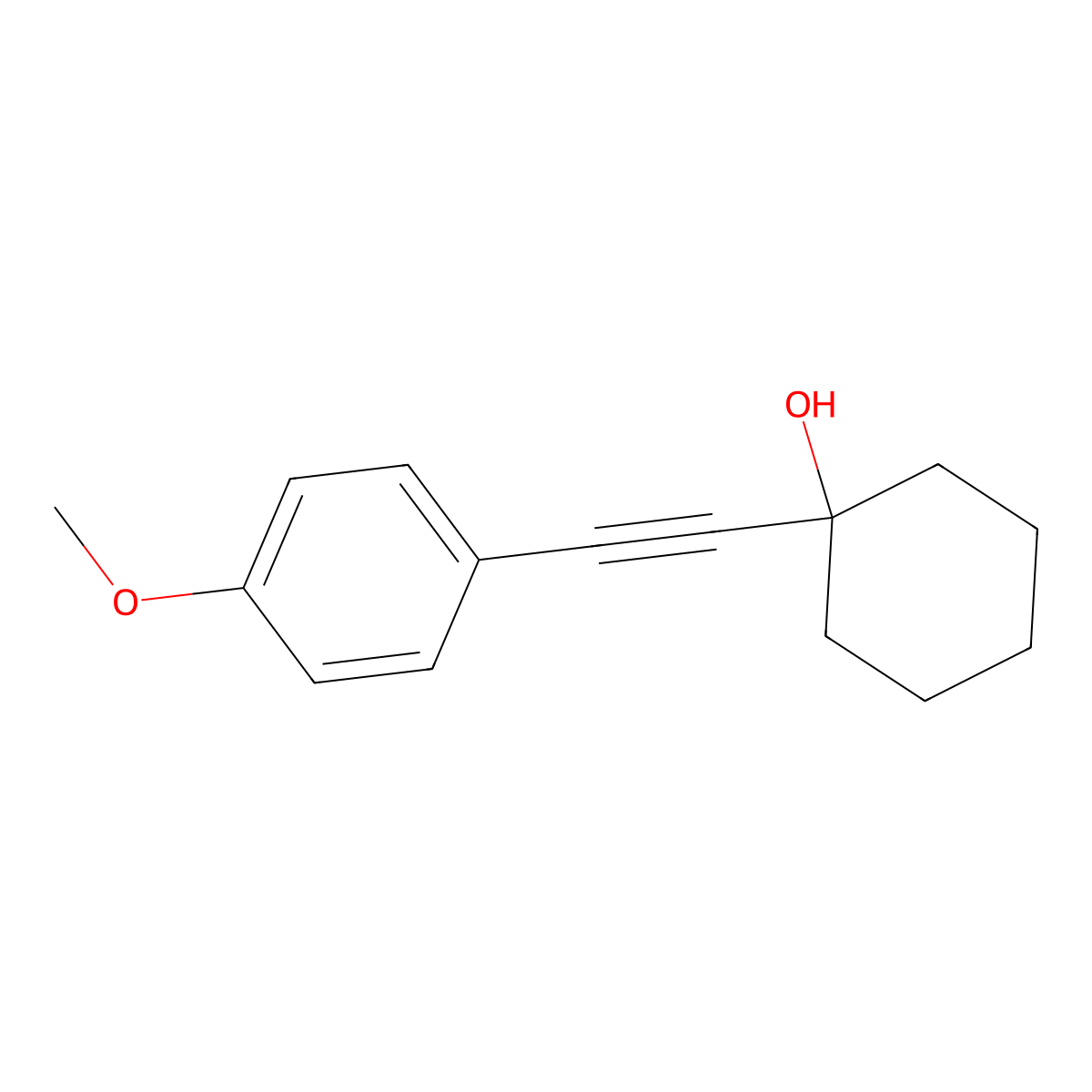 1-[2-(4-Methoxyphenyl)ethynyl]cyclohexanol molecular structure, CAS 104581-29-5