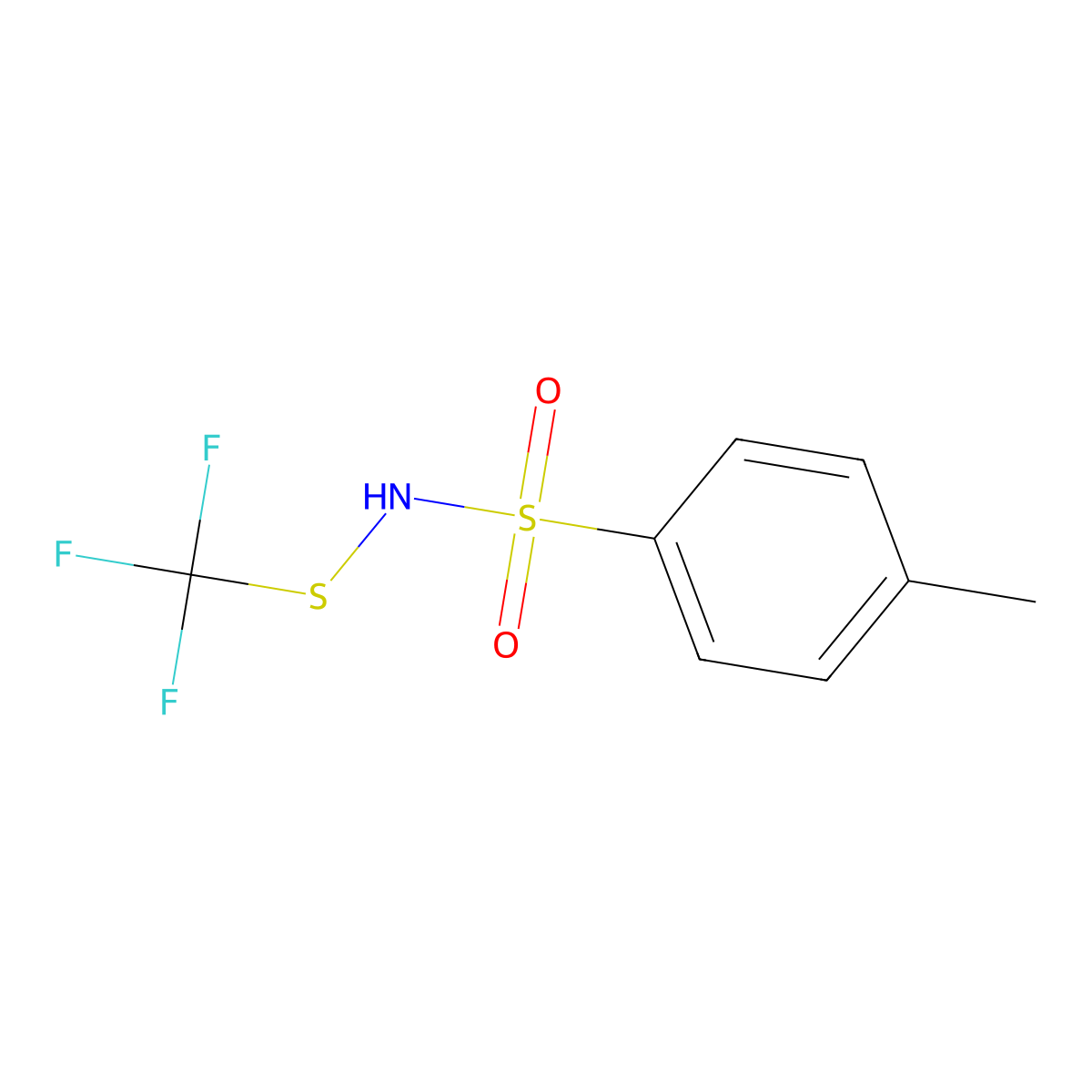 4-Methyl-N-((trifluoromethyl)thio)benzenesulfonamide molecular structure, CAS 1045822-03-4