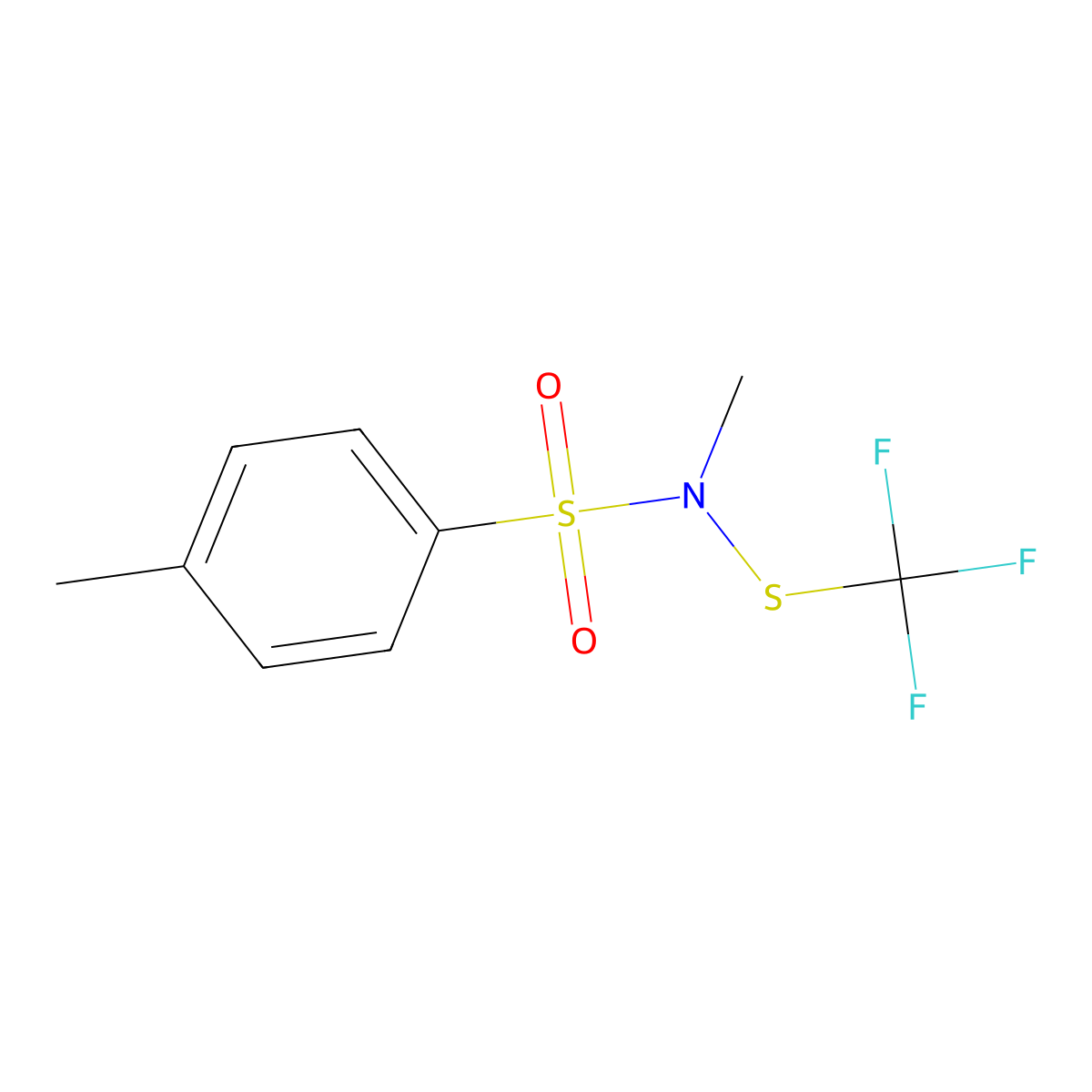 N,4-dimethyl-N-[(trifluoromethyl)sulfanyl]benzene-1-sulfonamide molecular structure, CAS 1045822-31-8