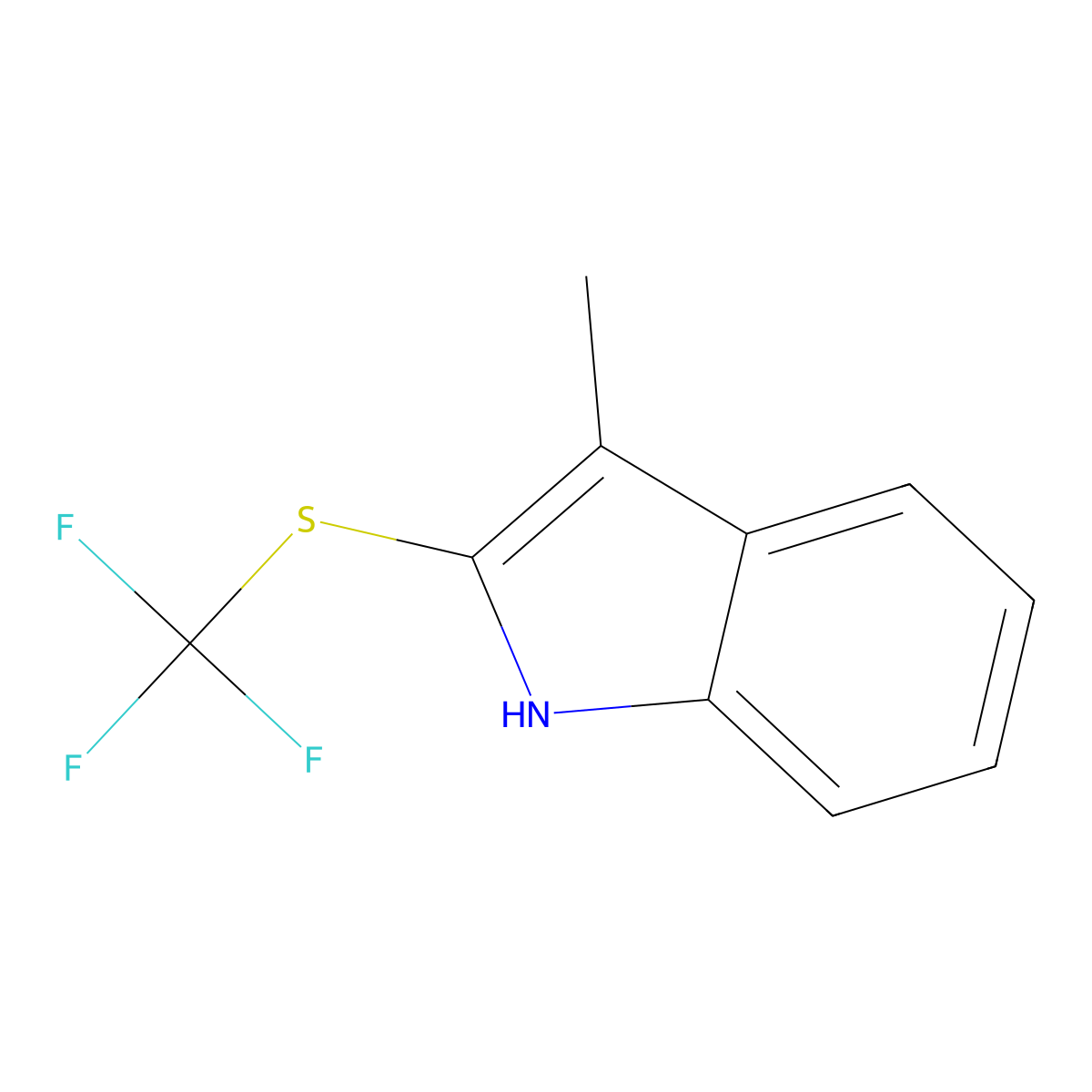3-Methyl-2-(trifluoromethylthio)-1H-indole molecular structure, CAS 1045823-07-1