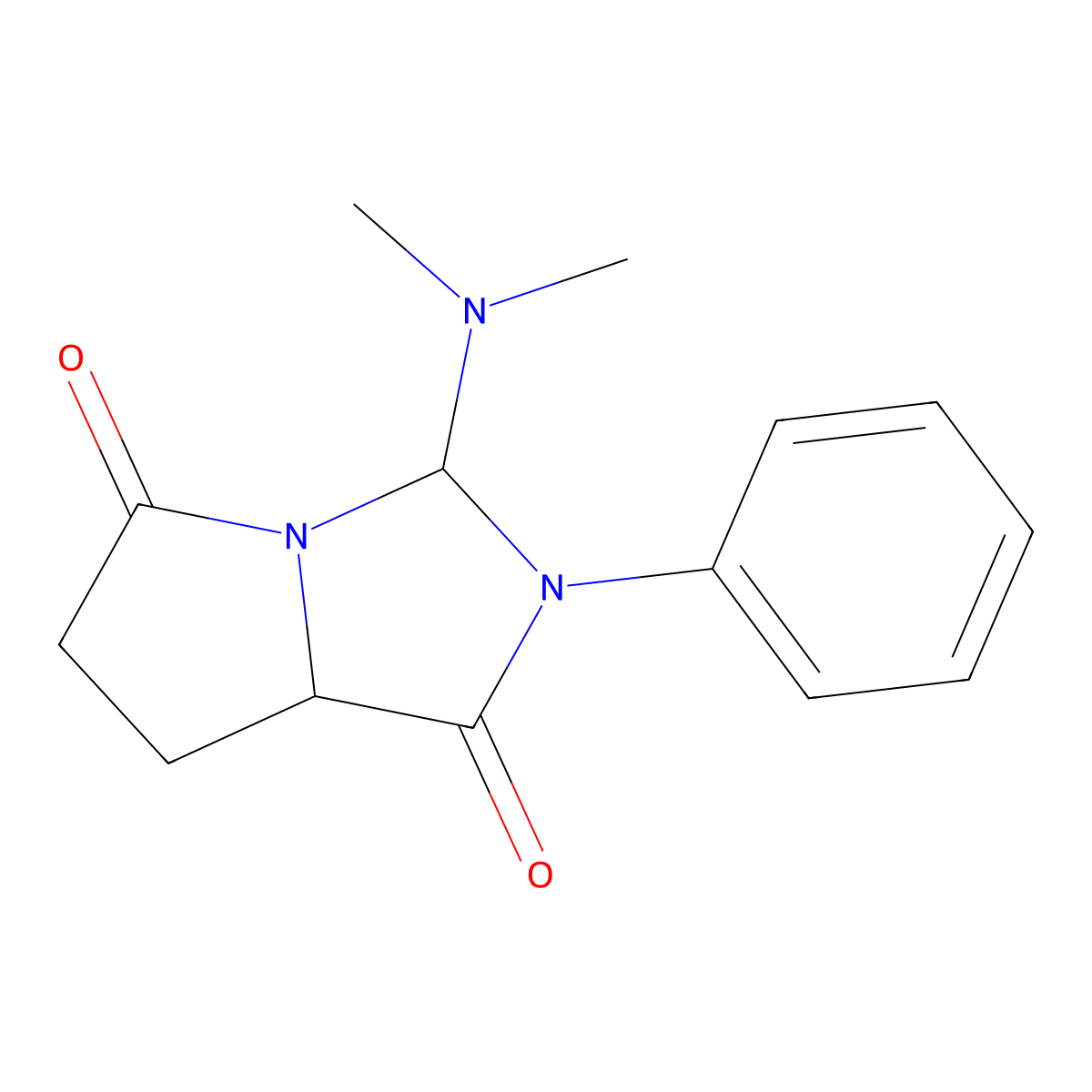 1H-Pyrrolo[1,2-c]imidazole-1,5(6H)-dione, 3-(dimethylamino)tetrahydro-2-phenyl- molecular structure, CAS 1045826-82-1
