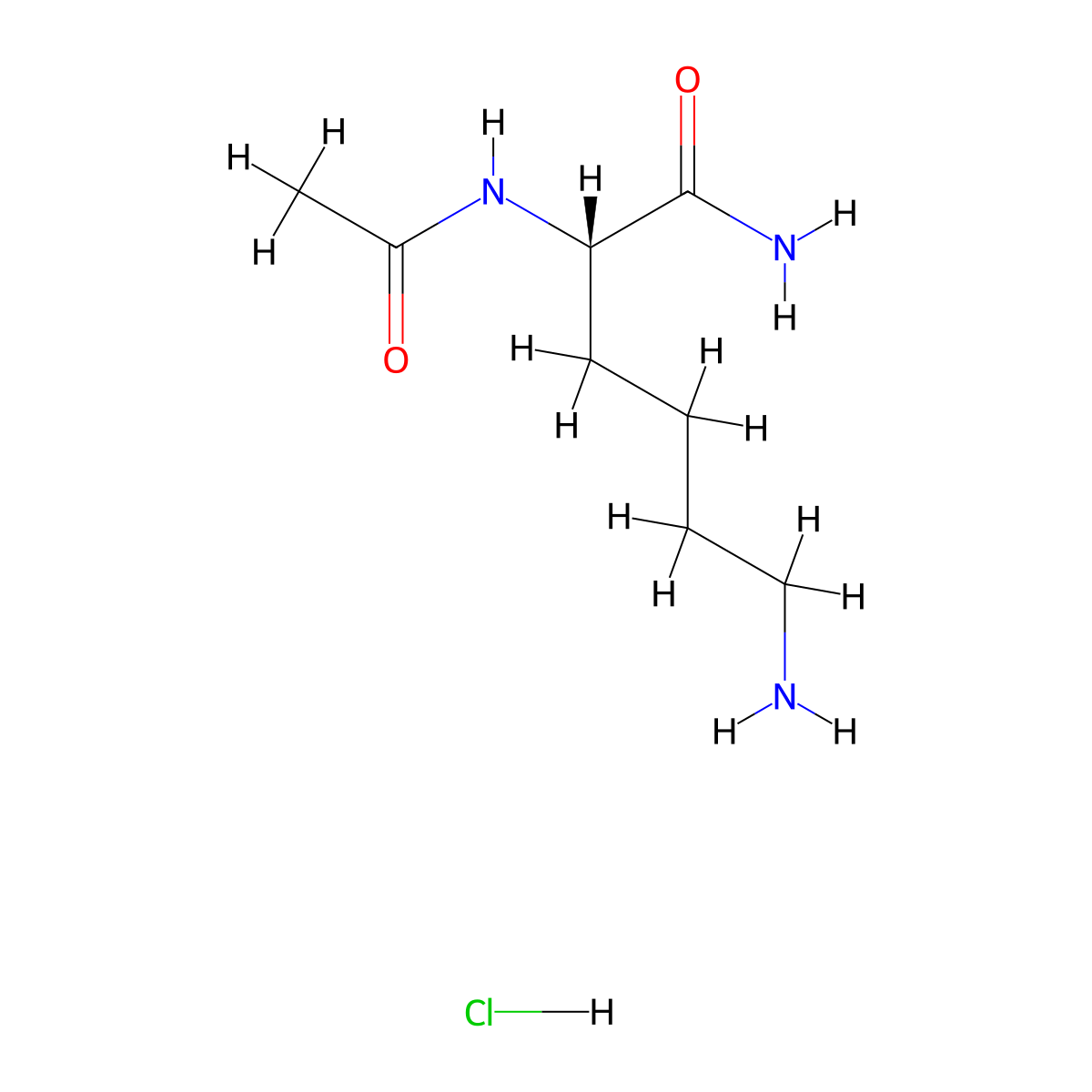 (S)-2-Acetamido-6-aminohexanamide hydrochloride molecular structure, CAS 104584-11-4