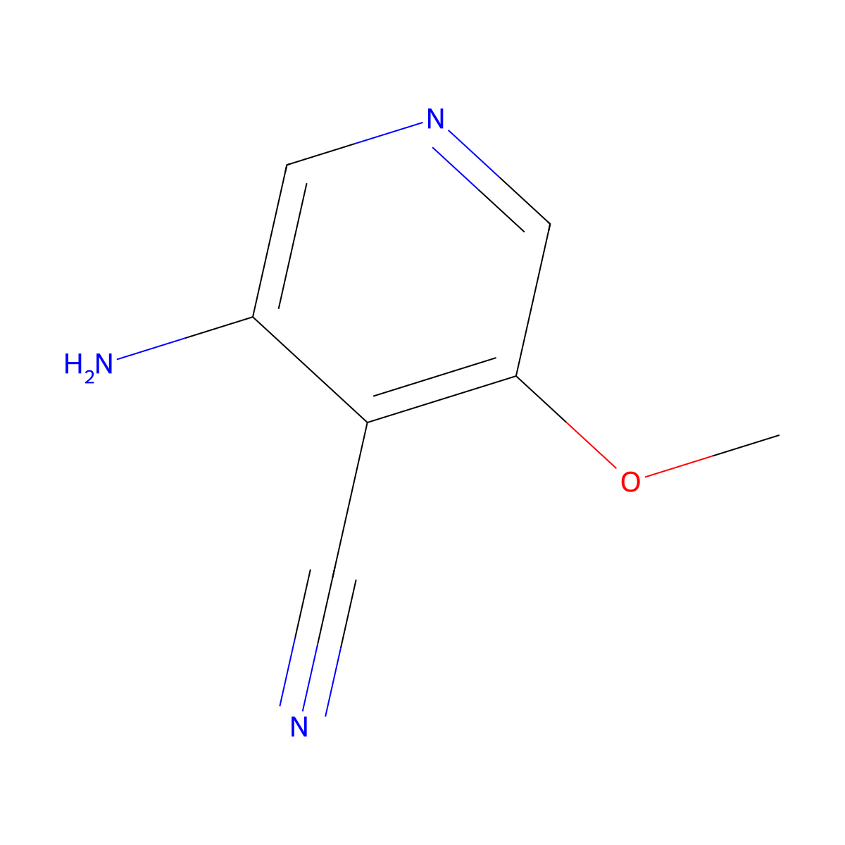 3-Amino-5-methoxyisonicotinonitrile molecular structure, CAS 1045855-60-4