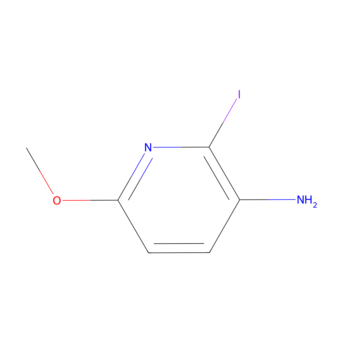 2-Iodo-6-methoxypyridin-3-amine molecular structure, CAS 1045856-91-4