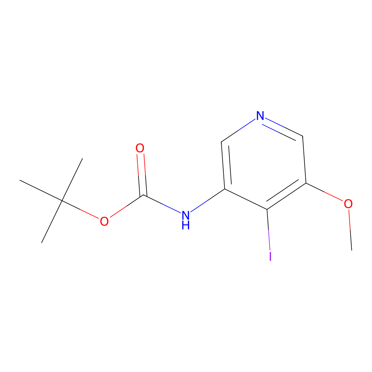 tert-Butyl 4-iodo-5-methoxypyridin-3-ylcarbamate molecular structure, CAS 1045858-08-9