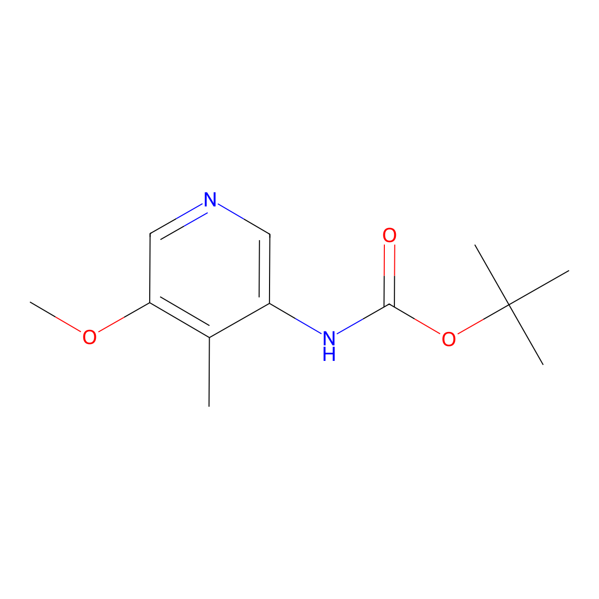 tert-Butyl 5-methoxy-4-methylpyridin-3-ylcarbamate molecular structure, CAS 1045858-10-3