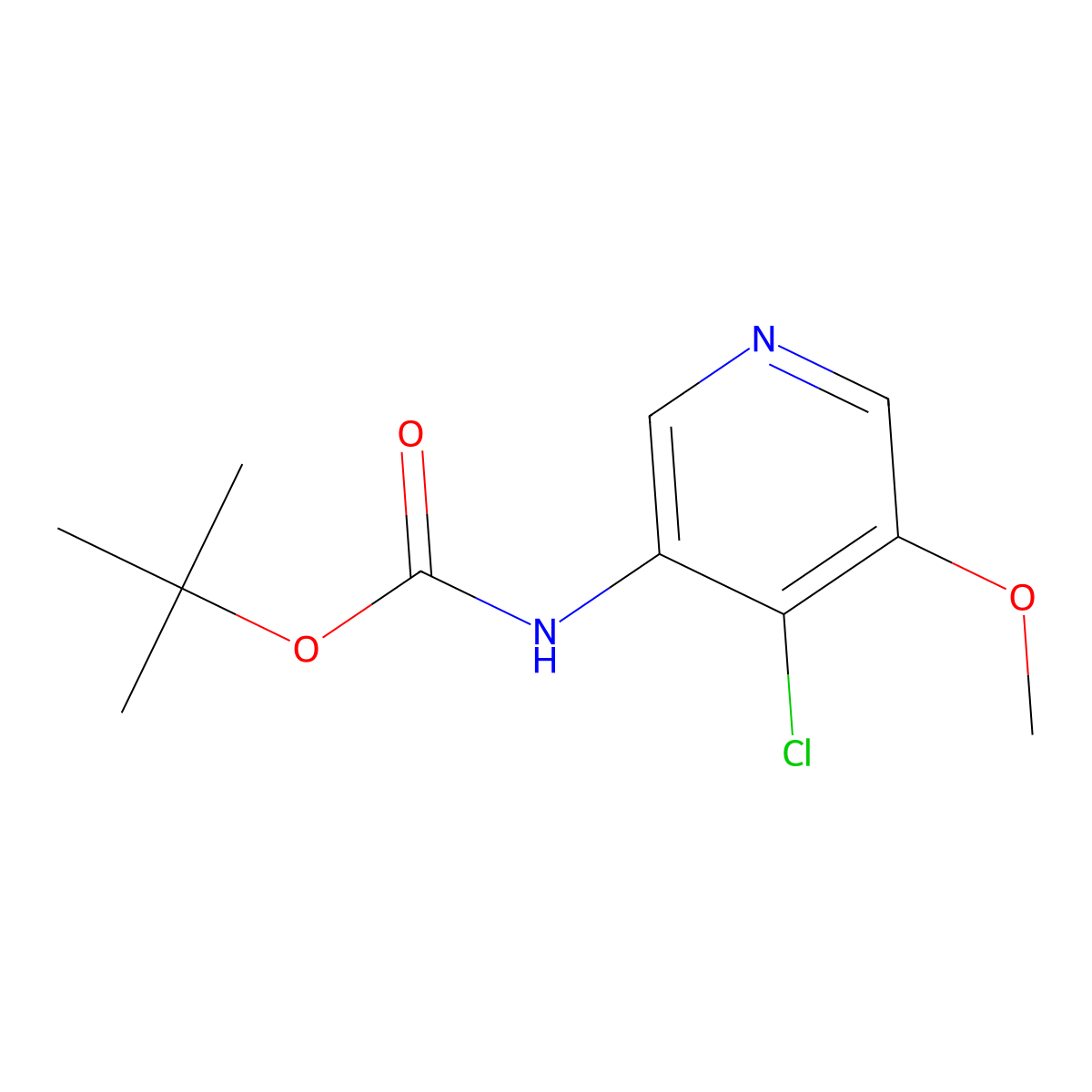 tert-Butyl 4-chloro-5-methoxypyridin-3-ylcarbamate molecular structure, CAS 1045858-17-0