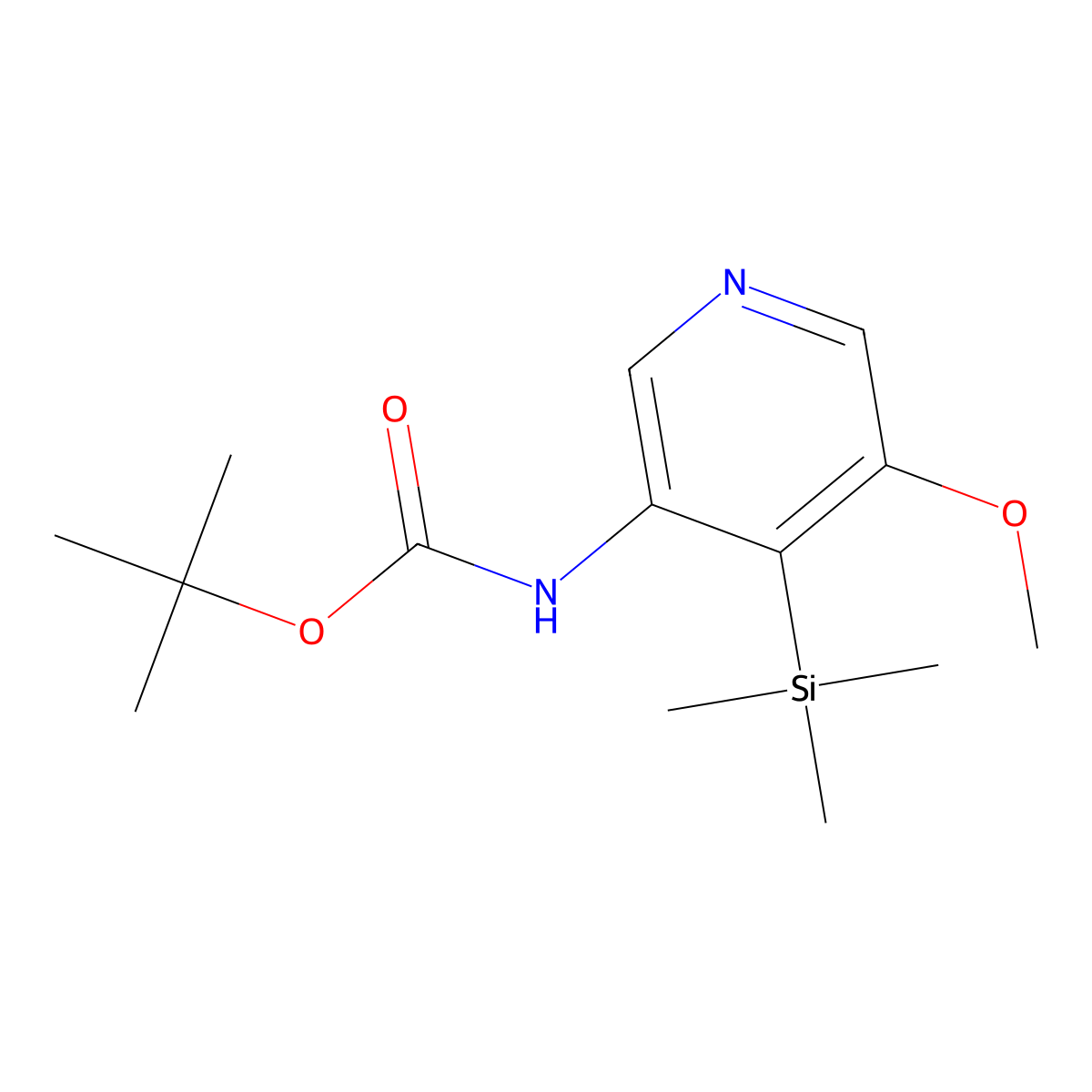 tert-Butyl 5-methoxy-4-(trimethylsilyl)pyridin-3-ylcarbamate molecular structure, CAS 1045858-18-1
