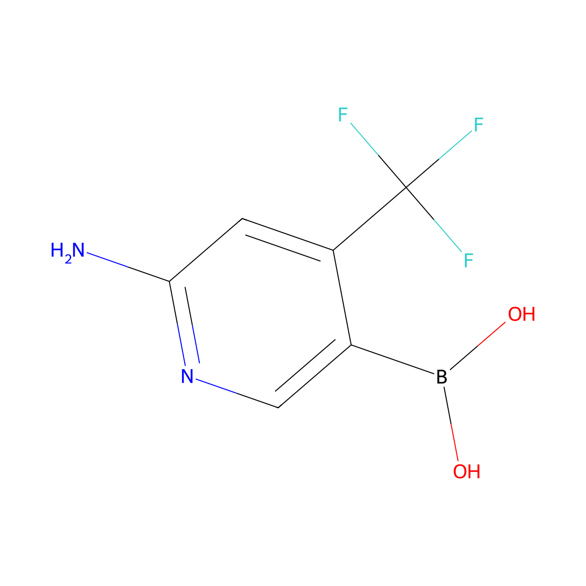 (6-Amino-4-(trifluoromethyl)pyridin-3-yl)boronic acid molecular structure, CAS 1045861-32-2