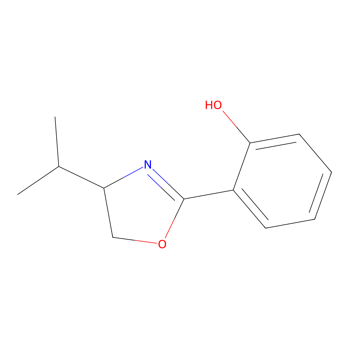 (R)-2-(4-isopropyl-4,5-dihydrooxazol-2-yl)phenol molecular structure, CAS 1045894-43-6