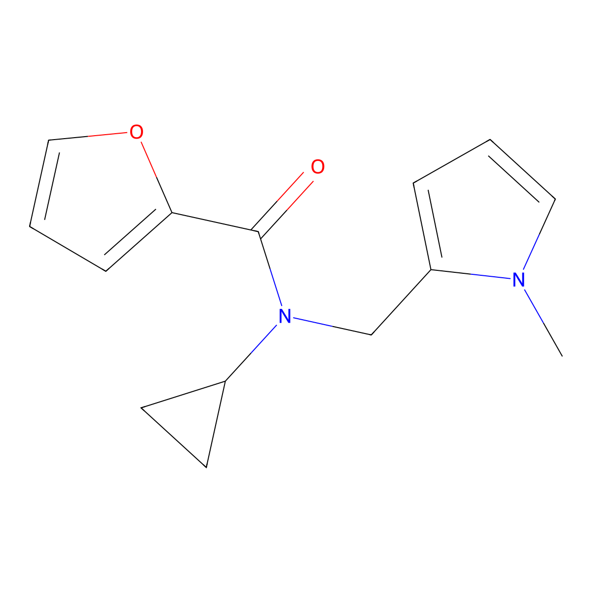 N-cyclopropyl-N-((1-methyl-1H-pyrrol-2-yl)methyl)furan-2-carboxamide molecular structure, CAS 1045955-61-0