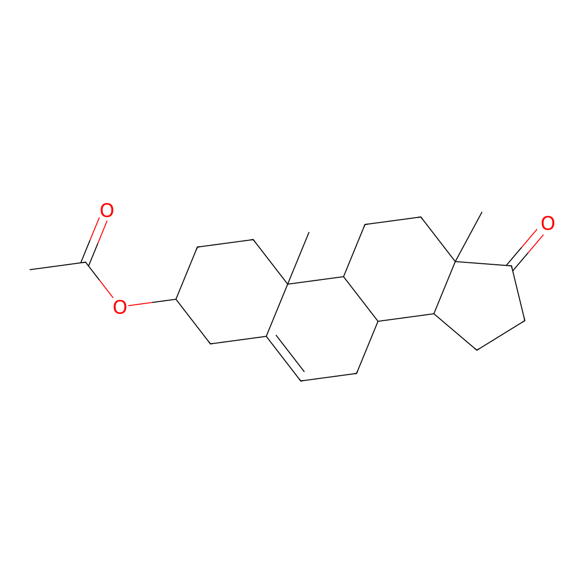 17-Oxoandrost-5-en-3-yl acetate molecular structure, CAS 104597-49-1