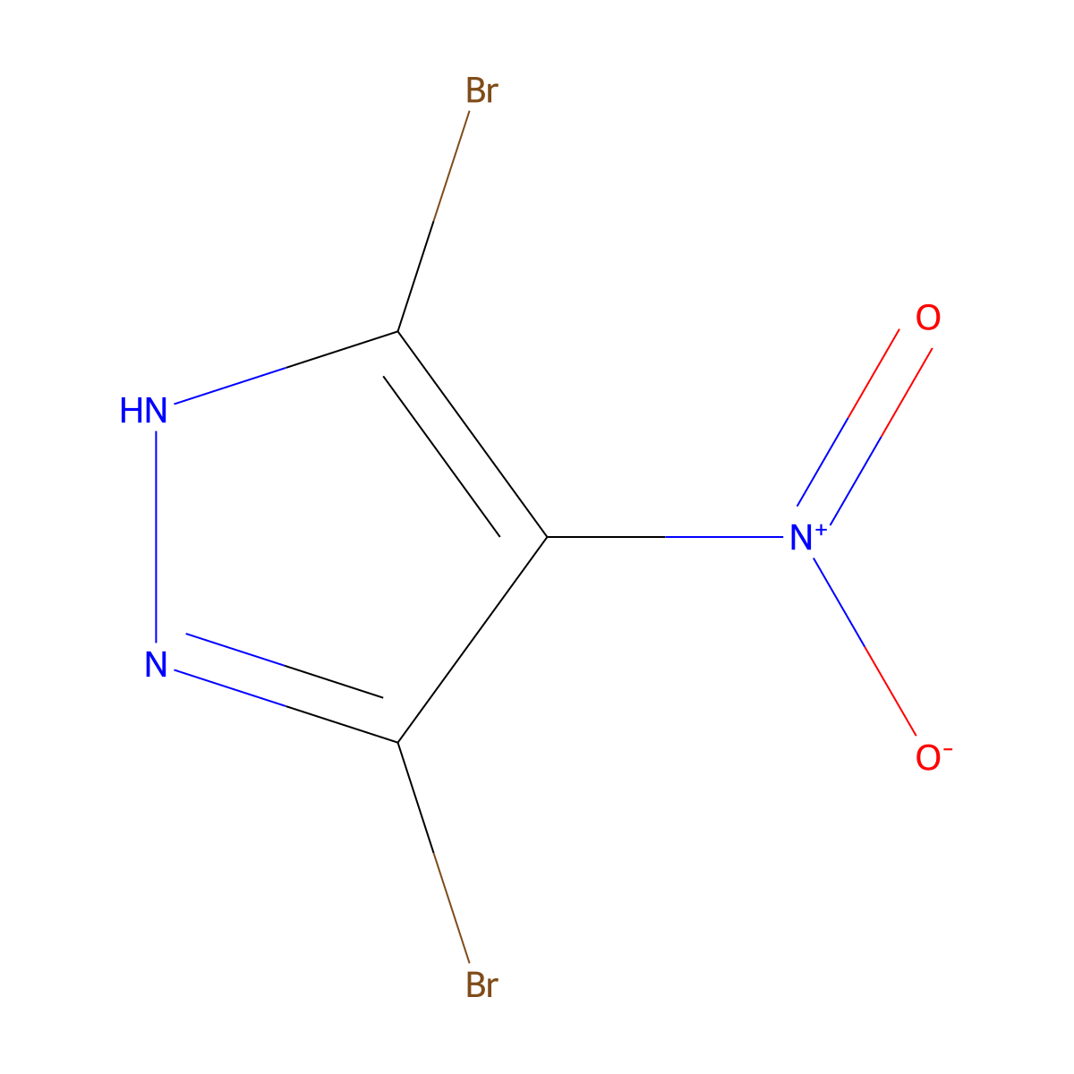 3,5-Dibromo-4-nitro-1H-pyrazole molecular structure, CAS 104599-36-2