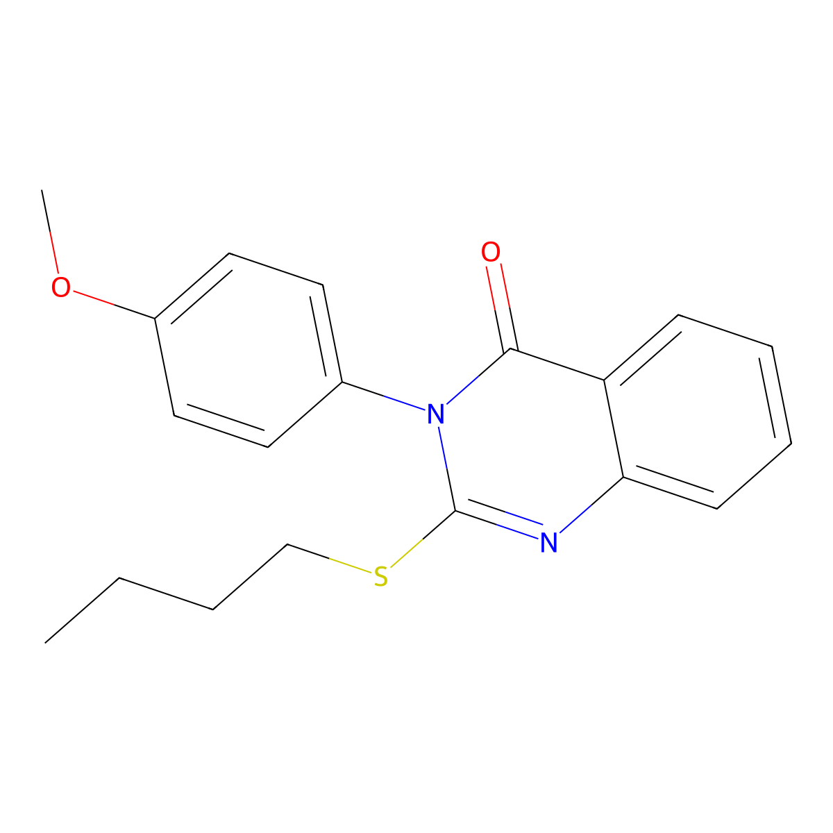 2-Butylsulfanyl-3-(4-methoxyphenyl)quinazolin-4-one molecular structure, CAS 1046-13-5