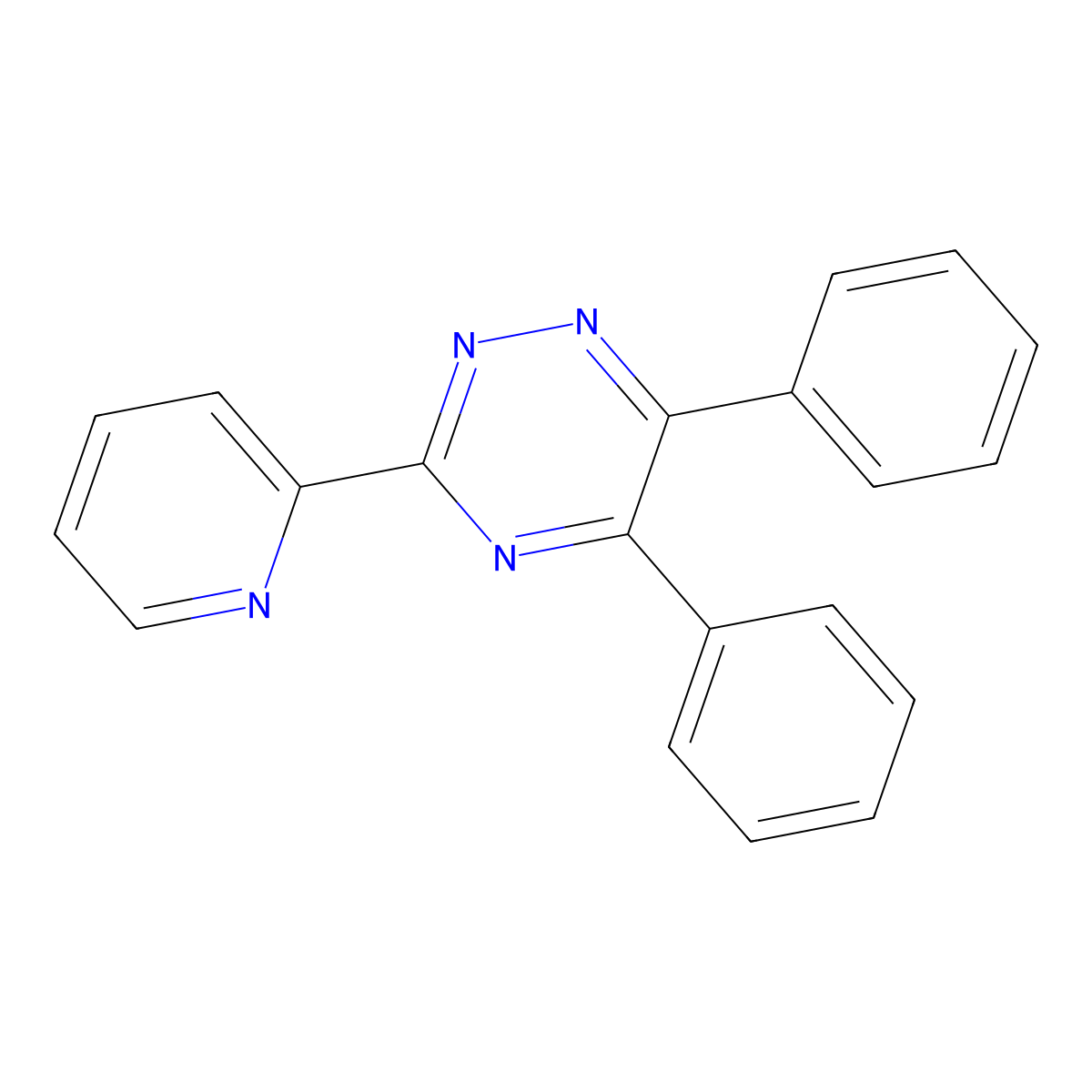 3-(2-Pyridyl)-5,6-diphenyl-1,2,4-triazine molecular structure, CAS 1046-56-6