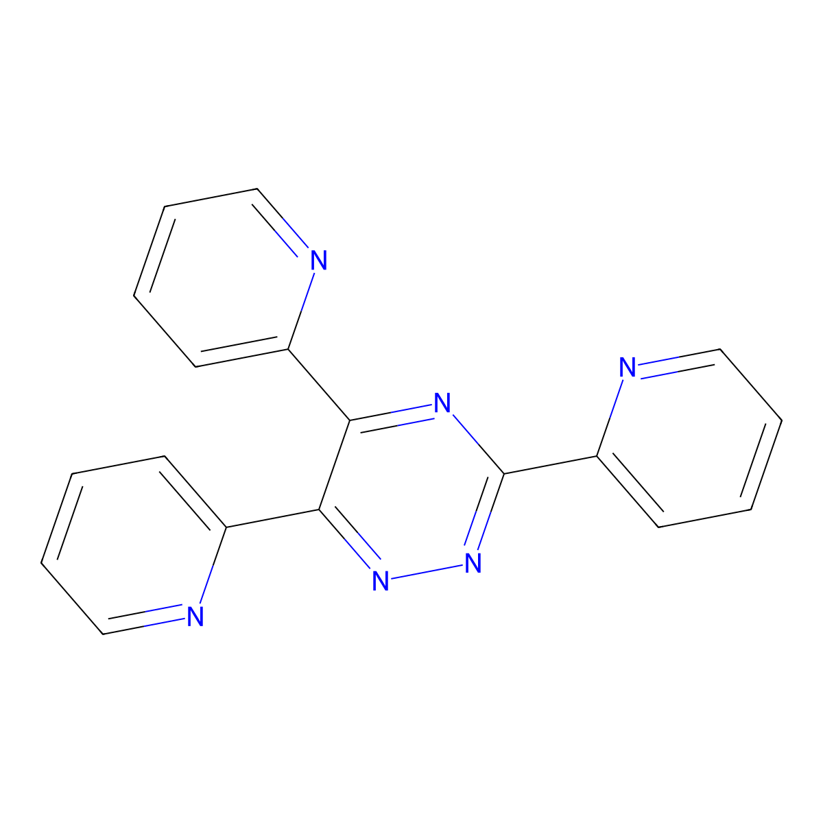 3,5,6-Tri(pyridin-2-yl)-1,2,4-triazine molecular structure, CAS 1046-57-7