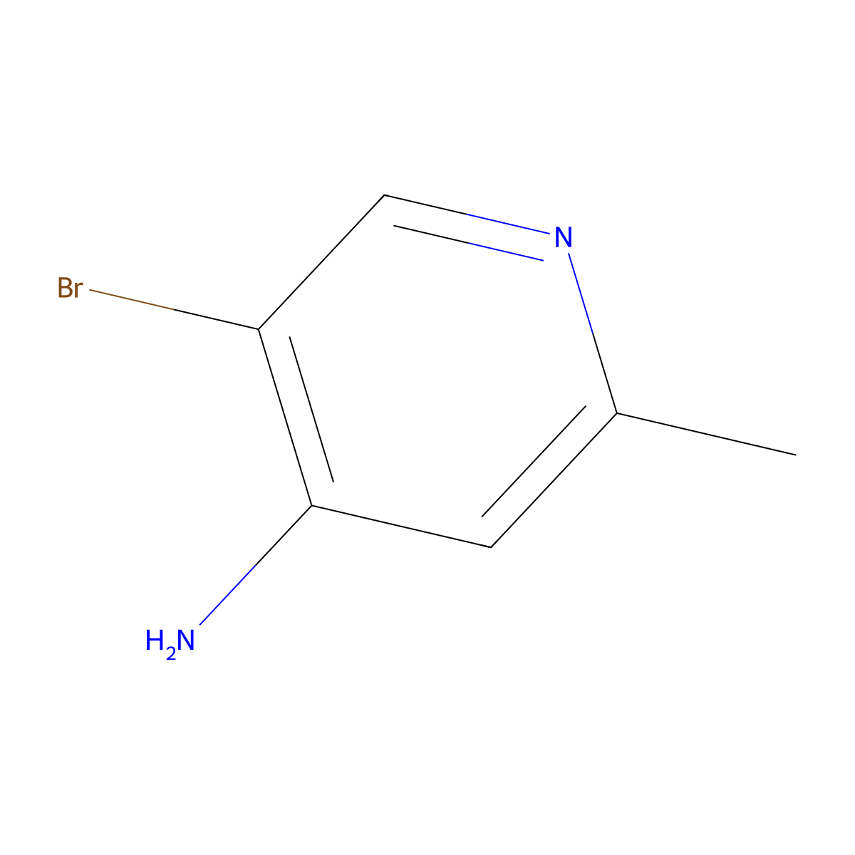 4-Amino-5-Bromo-2-Methylpyridine molecular structure, CAS 10460-50-1