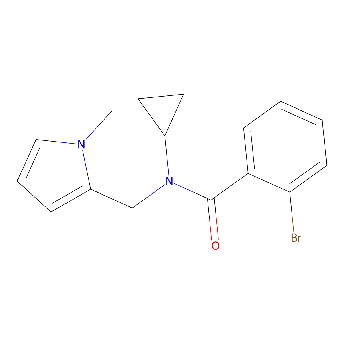 2-bromo-N-cyclopropyl-N-((1-methyl-1H-pyrrol-2-yl)methyl)benzamide molecular structure, CAS 1046016-99-2