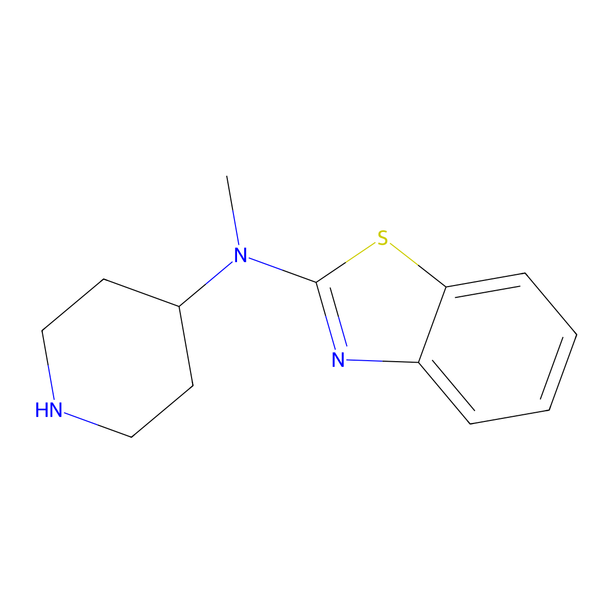 n-Methyl-n-(piperidin-4-yl)benzo[d]thiazol-2-amine molecular structure, CAS 104605-42-7