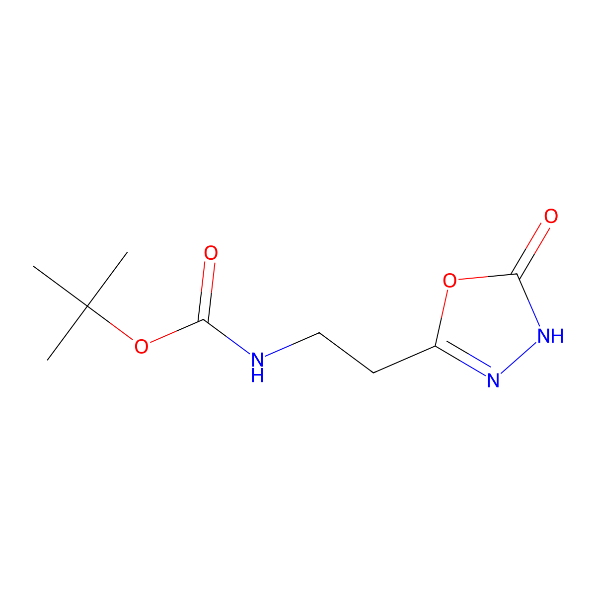 tert-butylN-[2-(5-oxo-4,5-dihydro-1,3,4-oxadiazol-2-yl)ethyl]carbamate molecular structure, CAS 1046079-18-8