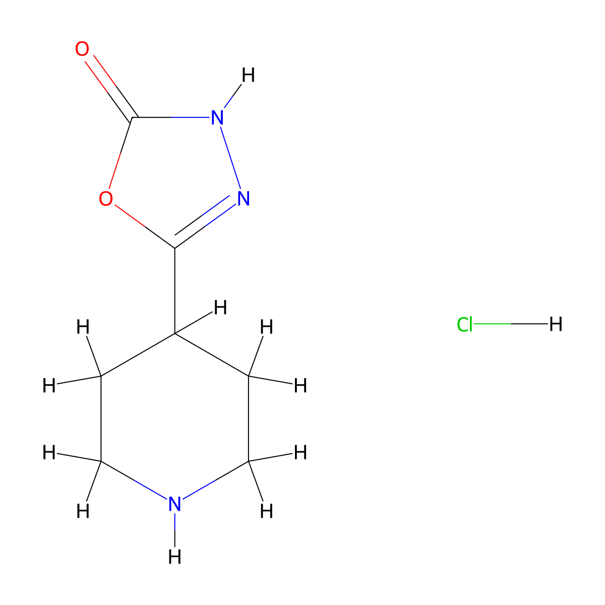 5-(Piperidin-4-yl)-2,3-dihydro-1,3,4-oxadiazol-2-one hydrochloride molecular structure, CAS 1046079-35-9