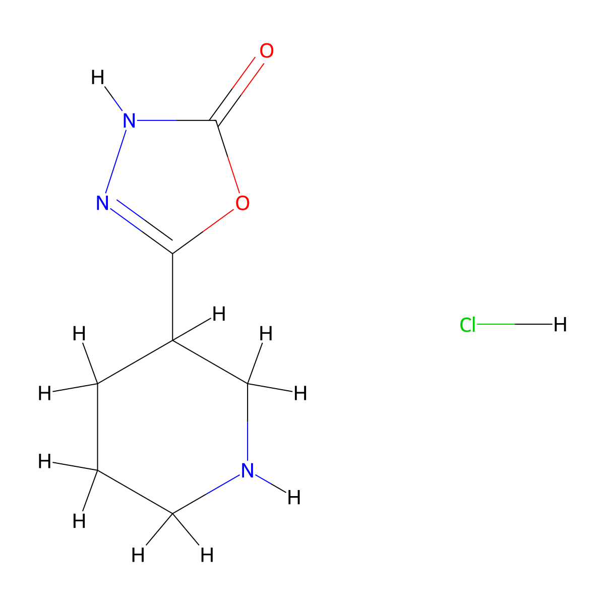 5-(Piperidin-3-yl)-2,3-dihydro-1,3,4-oxadiazol-2-one hydrochloride molecular structure, CAS 1046079-37-1