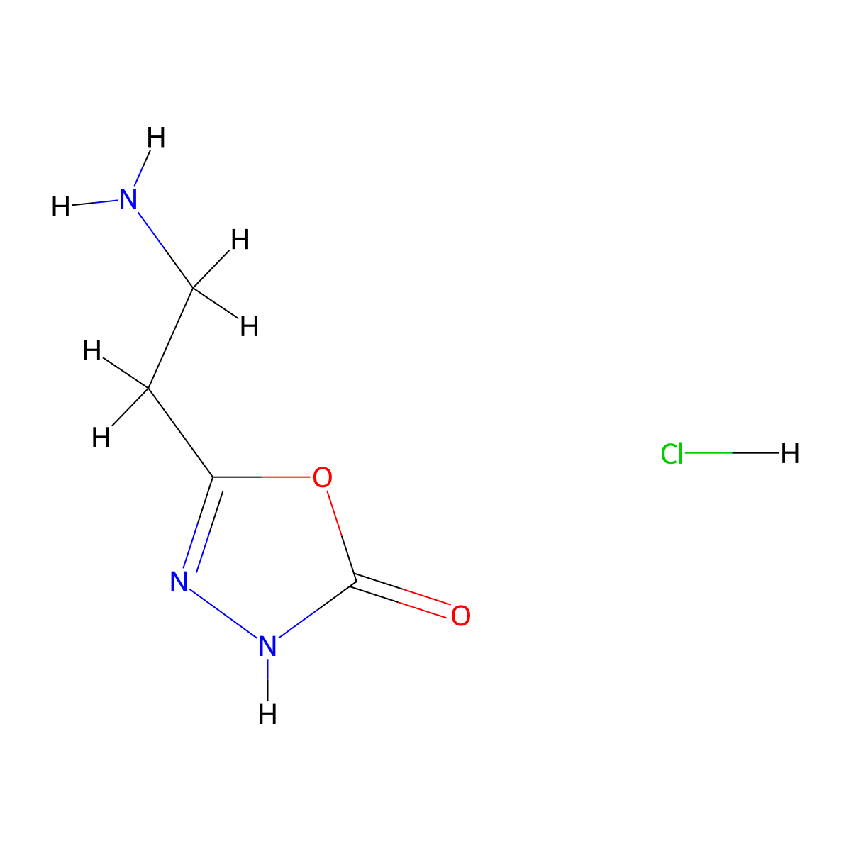5-(2-Aminoethyl)-2,3-dihydro-1,3,4-oxadiazol-2-one hydrochloride molecular structure, CAS 1046079-46-2