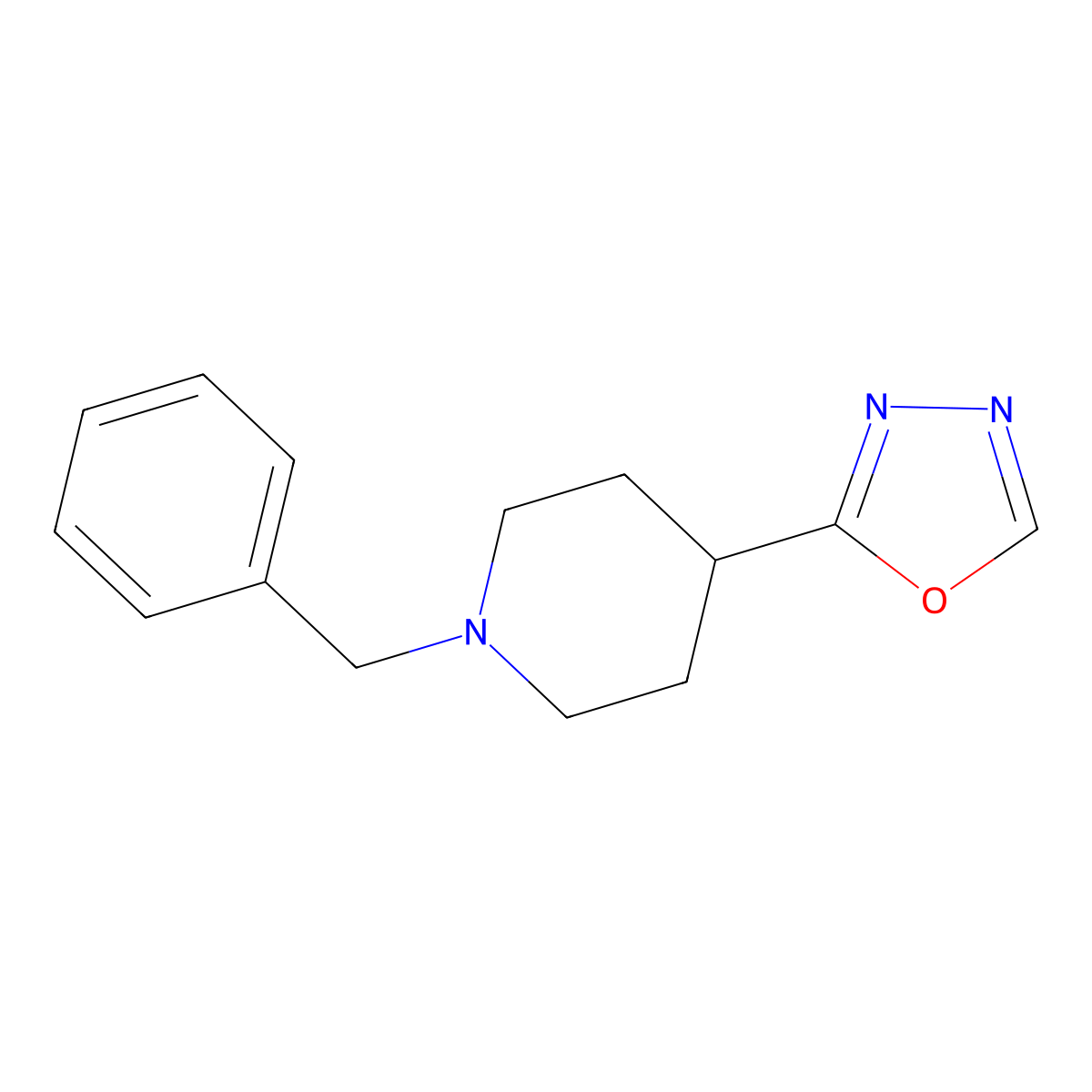 2-(1-Benzylpiperidin-4-YL)-1,3,4-oxadiazole molecular structure, CAS 1046079-80-4