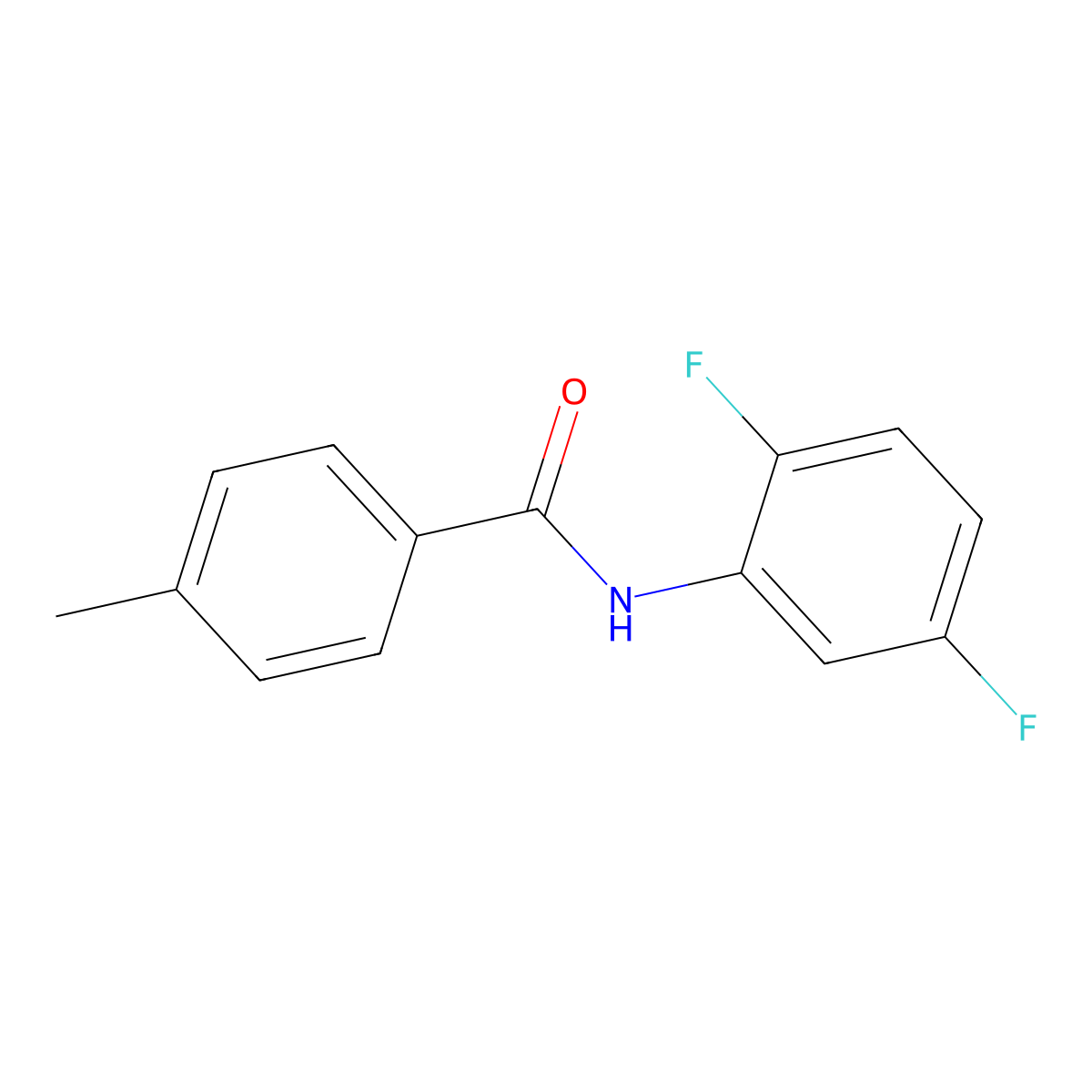 N-(2,5-difluorophenyl)-4-methylbenzamide molecular structure, CAS 104608-52-8