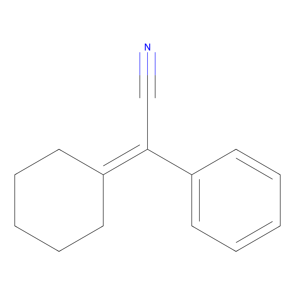 Alpha-cyclohexylidene benzeneacetonitrile molecular structure, CAS 10461-98-0