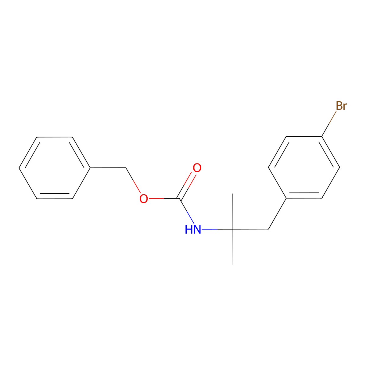 benzyl N-[1-(4-bromophenyl)-2-methylpropan-2-yl]carbamate molecular structure, CAS 1046115-07-4