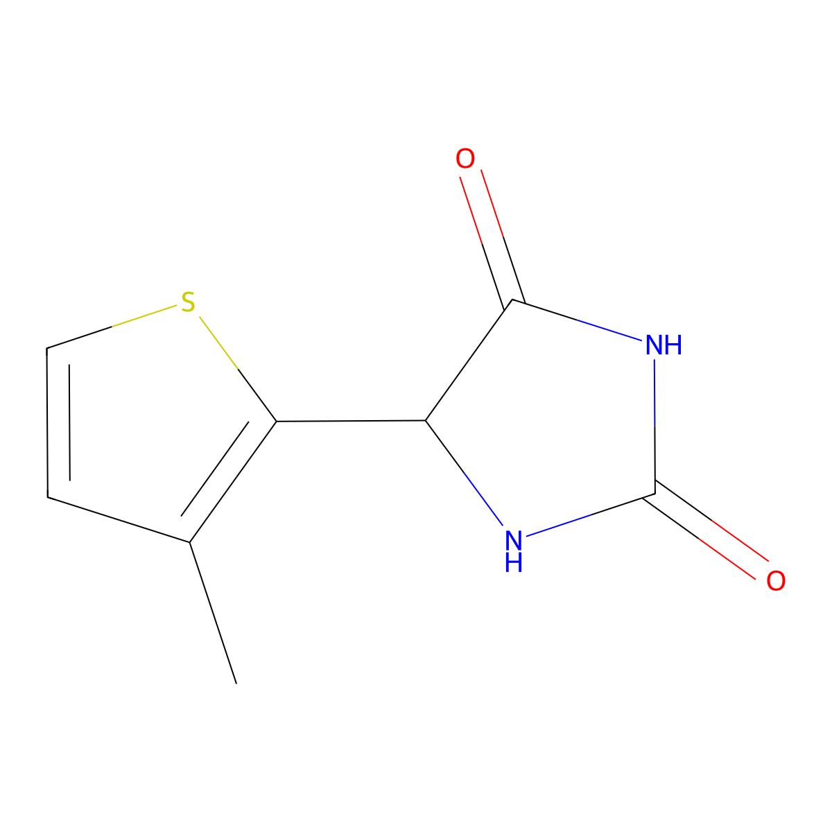 5-(3-Methylthiophen-2-yl)imidazolidine-2,4-dione molecular structure, CAS 1046117-32-1