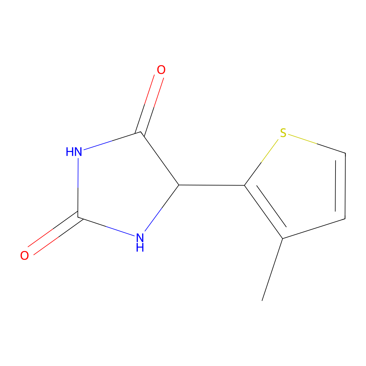 5-(3-Methylthiophen-2-yl)imidazolidine-2,4-dione molecular structure, CAS 1046117-32-1