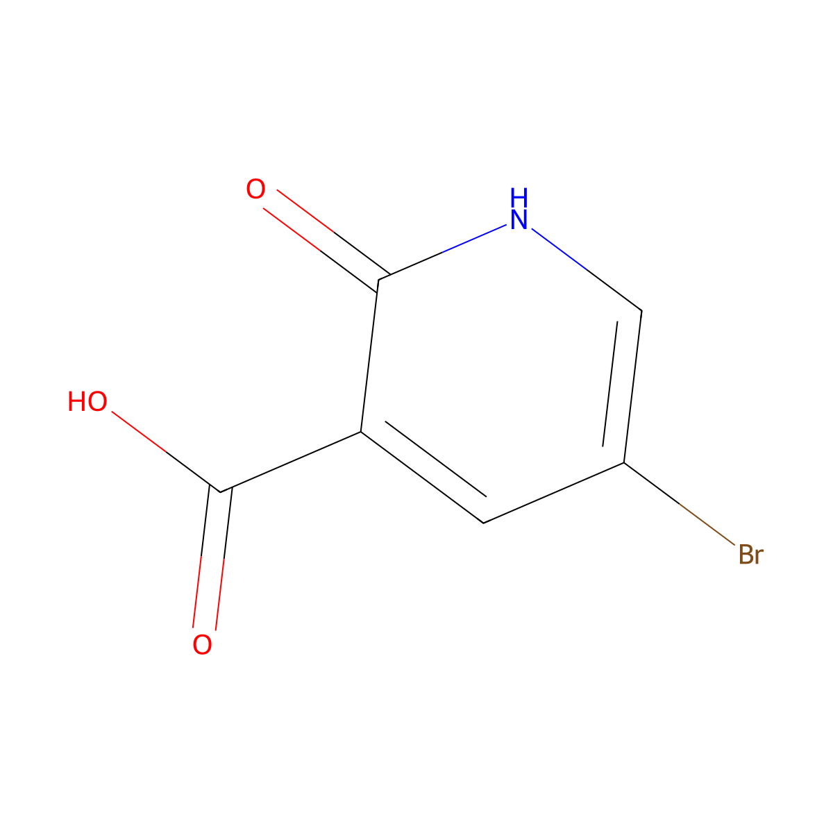 5-Bromo-1,2-dihydro-2-oxo-3-pyridinecarboxylic acid molecular structure, CAS 104612-36-4