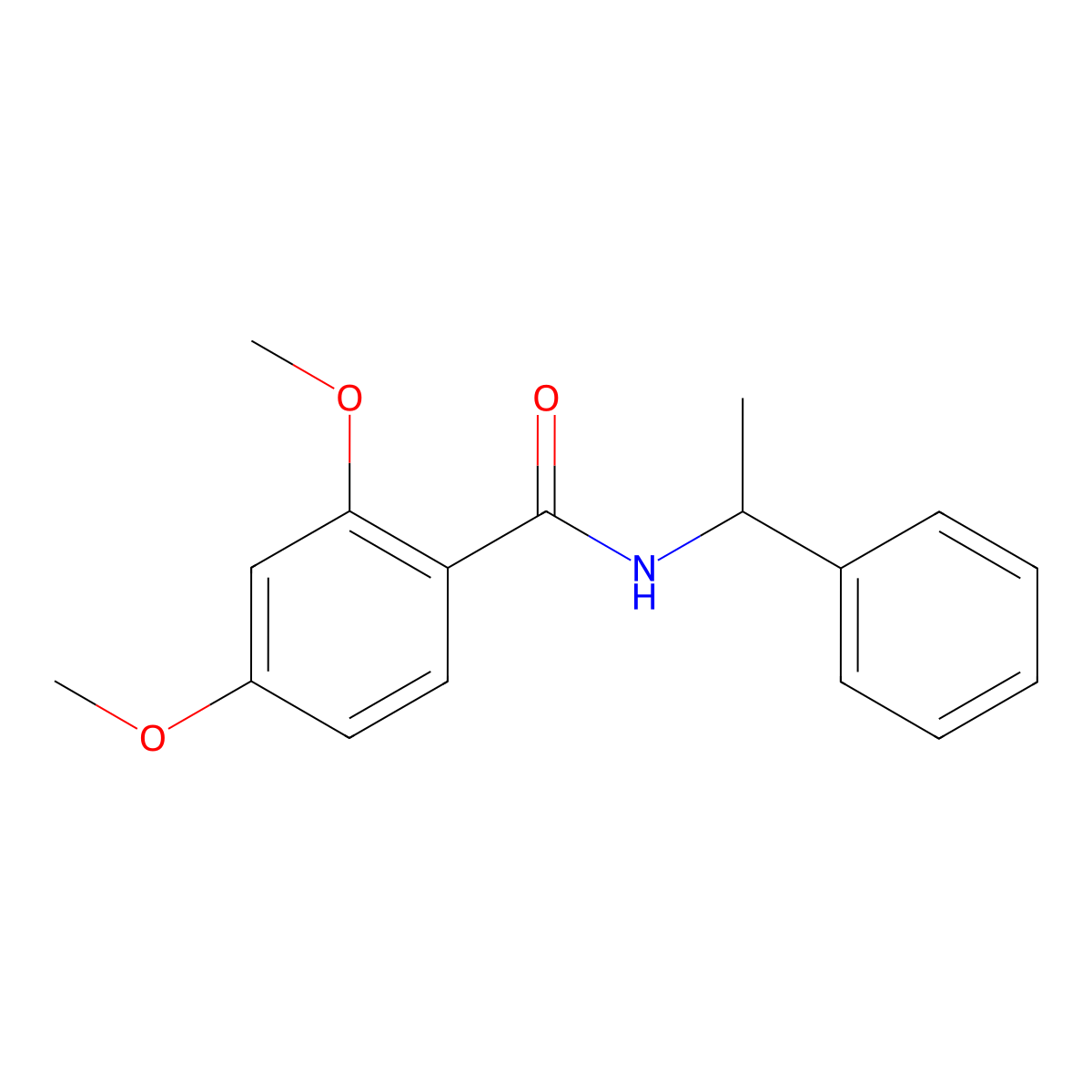 2,4-dimethoxy-N-(1-phenylethyl)benzamide molecular structure, CAS 104613-41-4